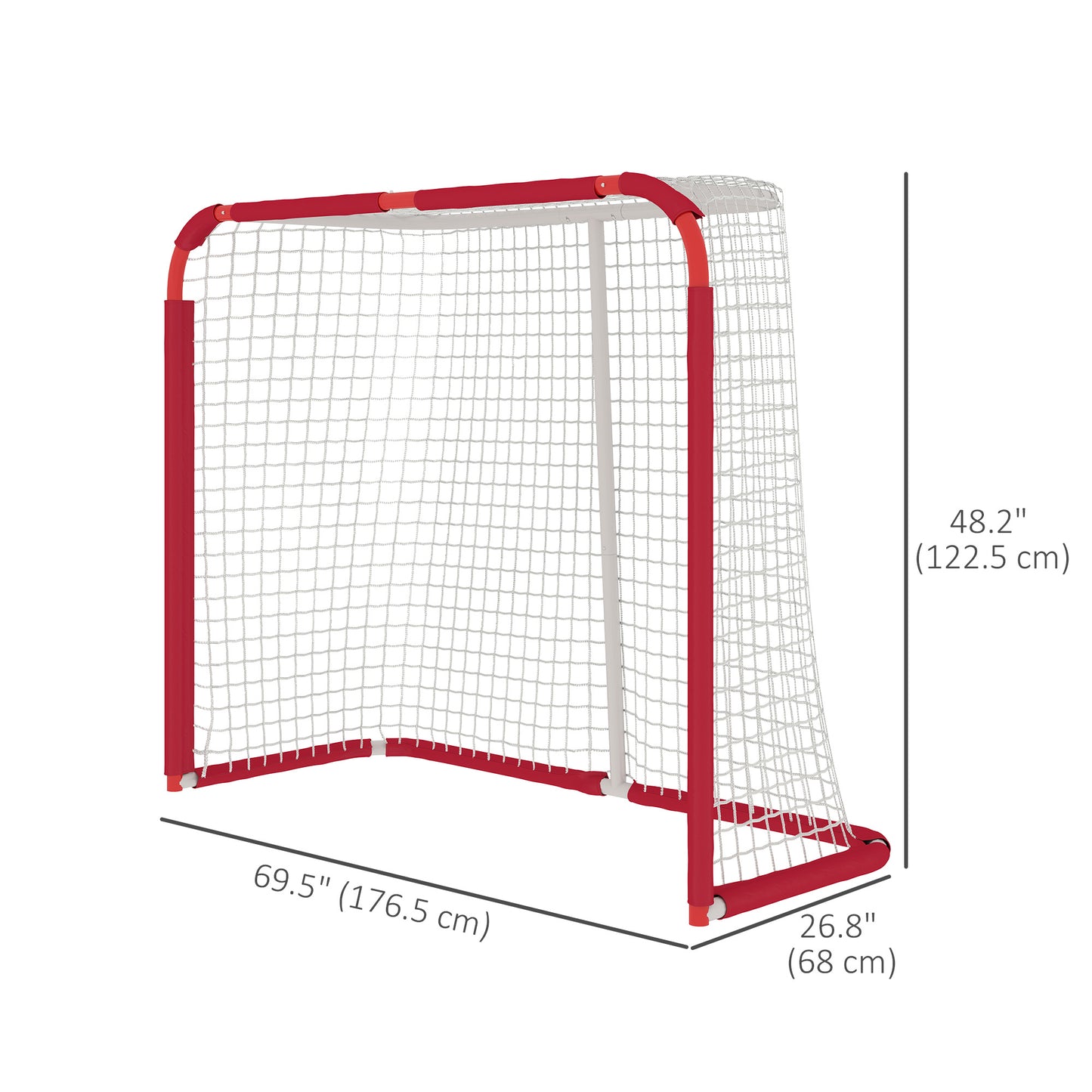 Hockey Net, Easy Set Up Hockey Goal with Steel Frame, PE Mesh, Outdoor Hockey Training Equipment for Garden, Backyard Kids Crystal
