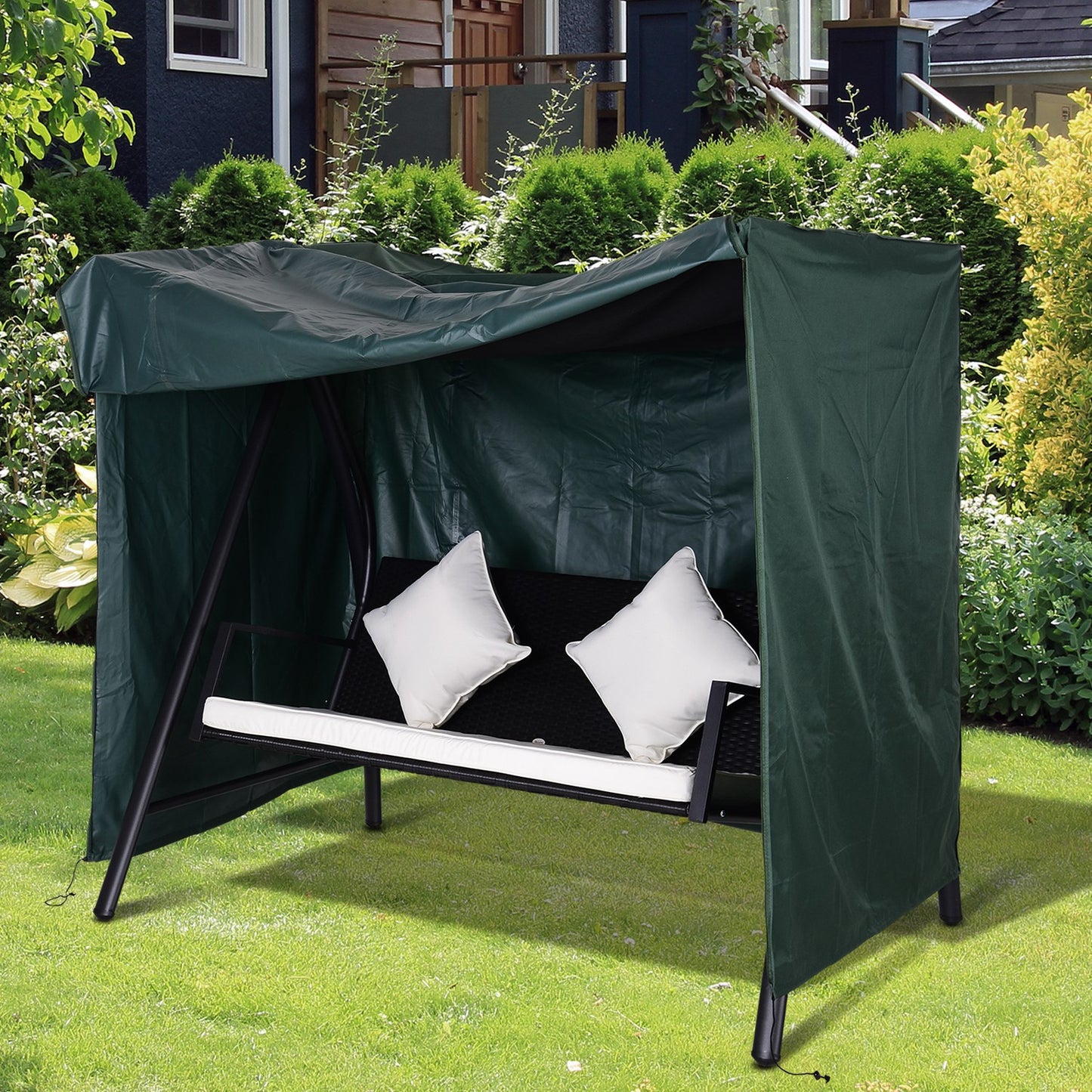 Patio Swing Chair Cover: Large Outdoor Furniture Protector with Wind, UV & Water Resistance, Green Kids Crystal