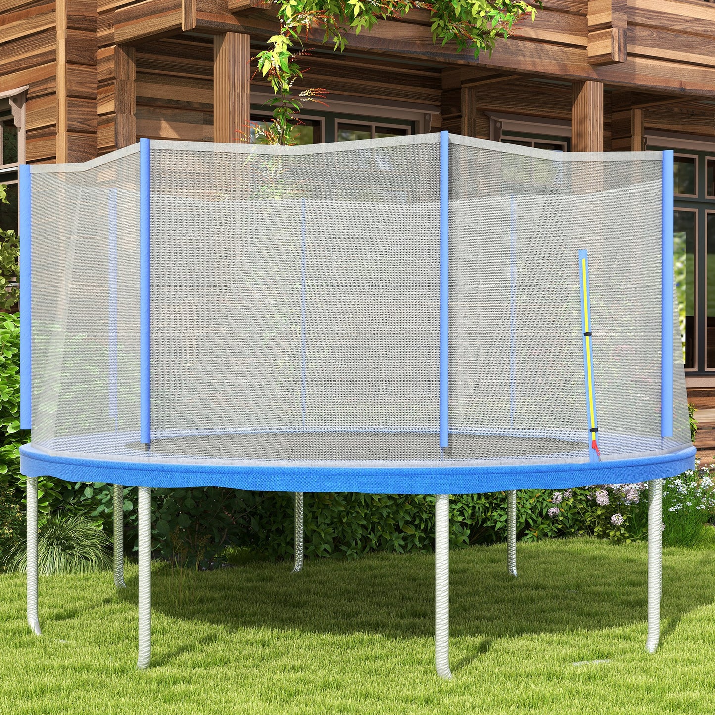 Trampoline Safety Net Enclosure for 14ft Round with 8 Straight Poles Black Poles Not Included Kids Crystal