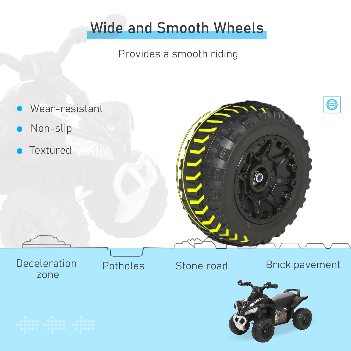 Ride on Toy for Kids 4 Wheel Motorcycle Baby Walker Toddler Ride on Car Battery Powered Toys for Kids 18-36 Months Black Kids Crystal