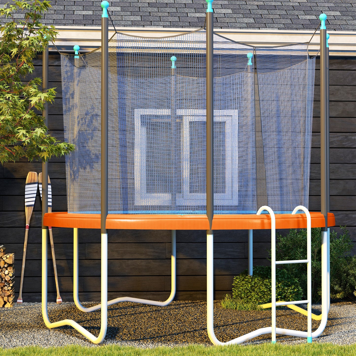 12ft Trampoline Replacement Pad Trampoline Spring Cover EPE Foam Light Orange Kids Crystal