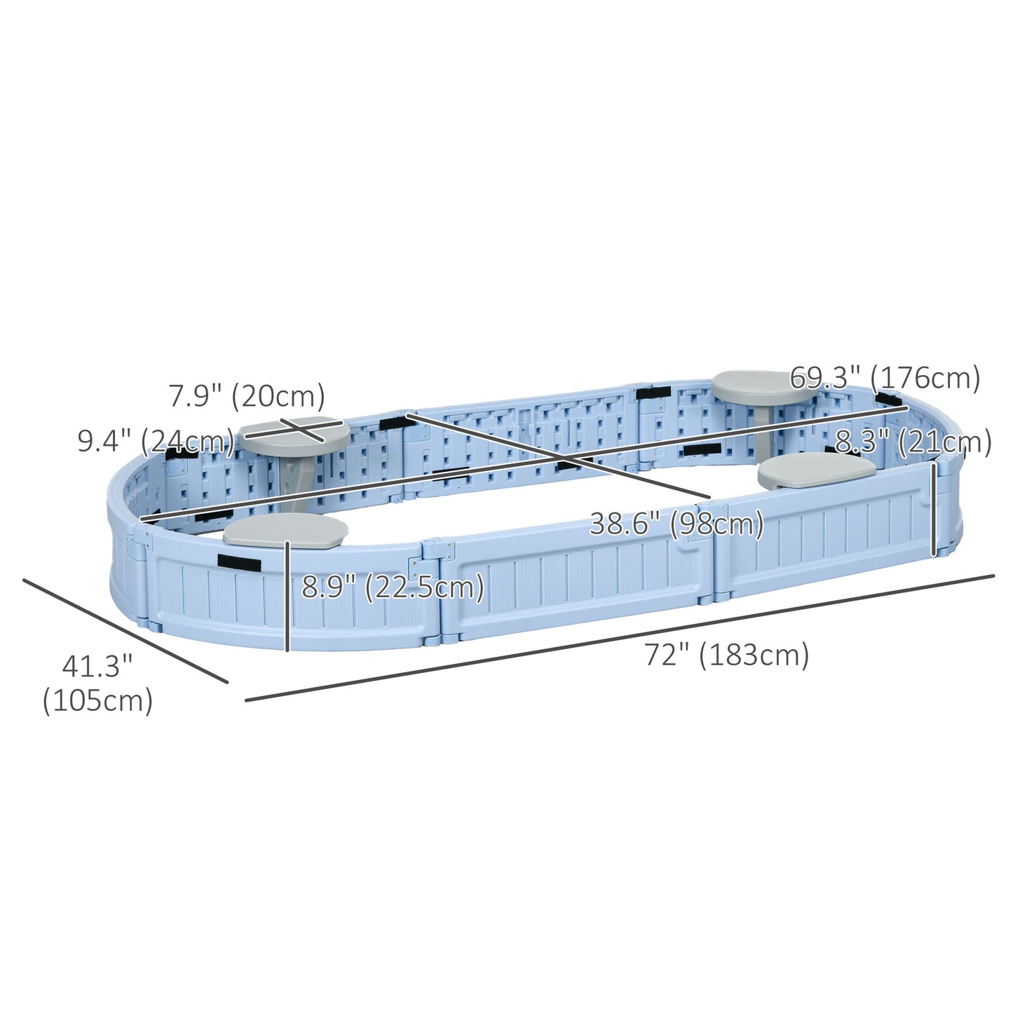 Sand Play Station for Kids with Protective Cover Seating Area Easy to Assemble Outdoor Sandbox Blue Kids Crystal