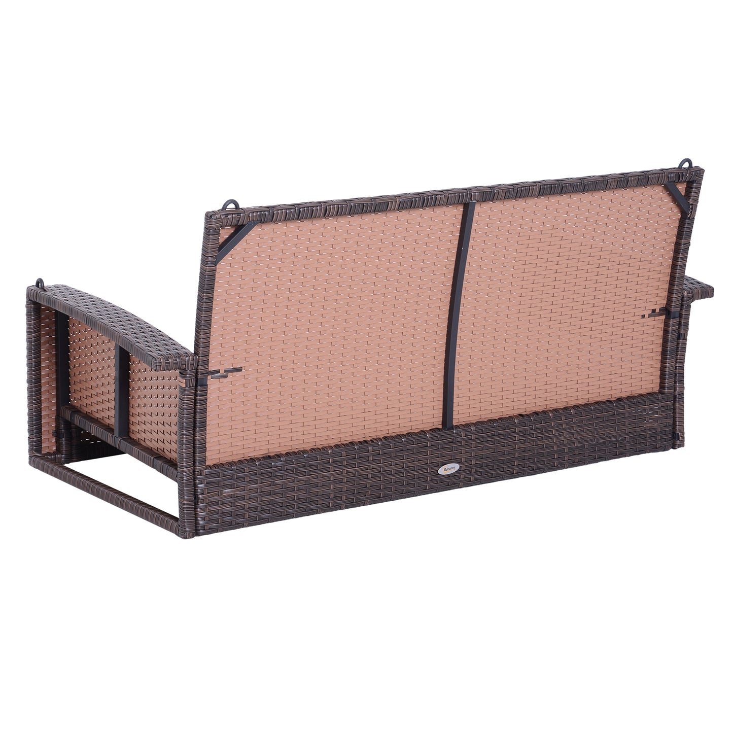 Wicker Porch Swing Chair 2-Person Garden Hanging Bench Cushion Outdoor Rattan Double Hammock Sun Lounge White Kids Crystal
