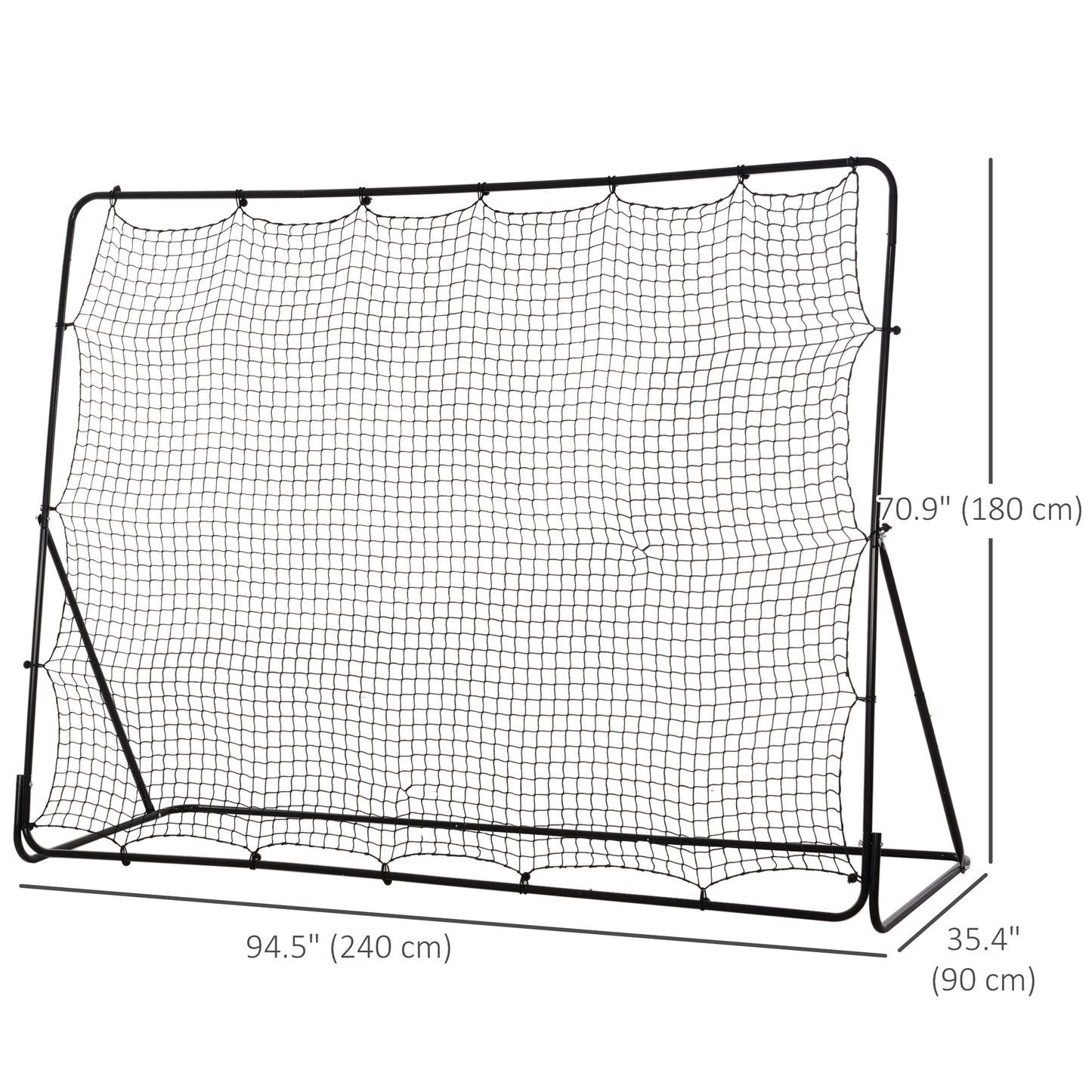 8' x 6' Soccer Rebounder Net with 5 Adjustable Angles for Backyard Park Training Practice Kids Crystal