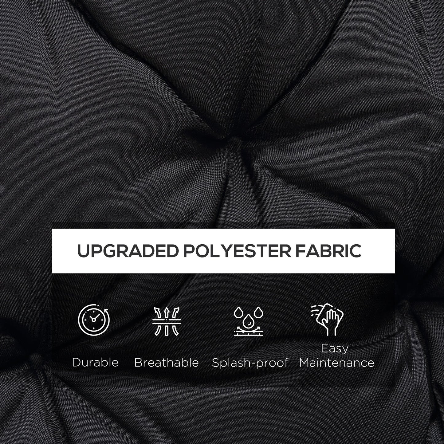 3 Seater Outdoor Seat Pads Bench Swing Chair Replacement Cushions Backrest for Patio Garden, Black Kids Crystal