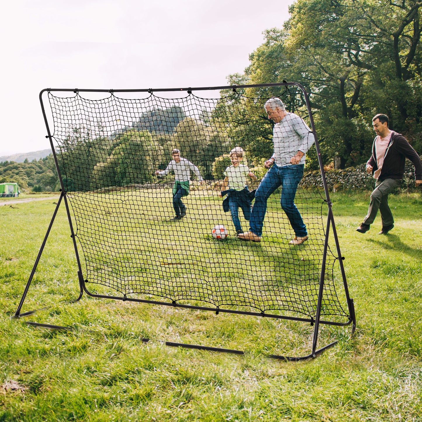 8' x 6' Soccer Rebounder Net with 5 Adjustable Angles for Backyard Park Training Practice Kids Crystal
