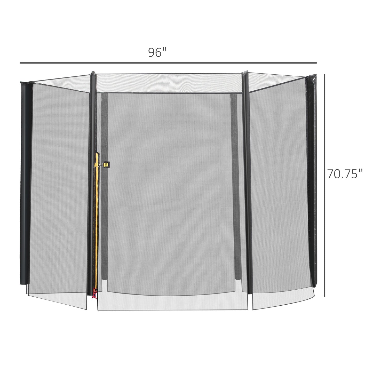8FT Trampoline with Enclosure Net Safety Outdoor Bounce Jump 6 Poles Black Kids Crystal