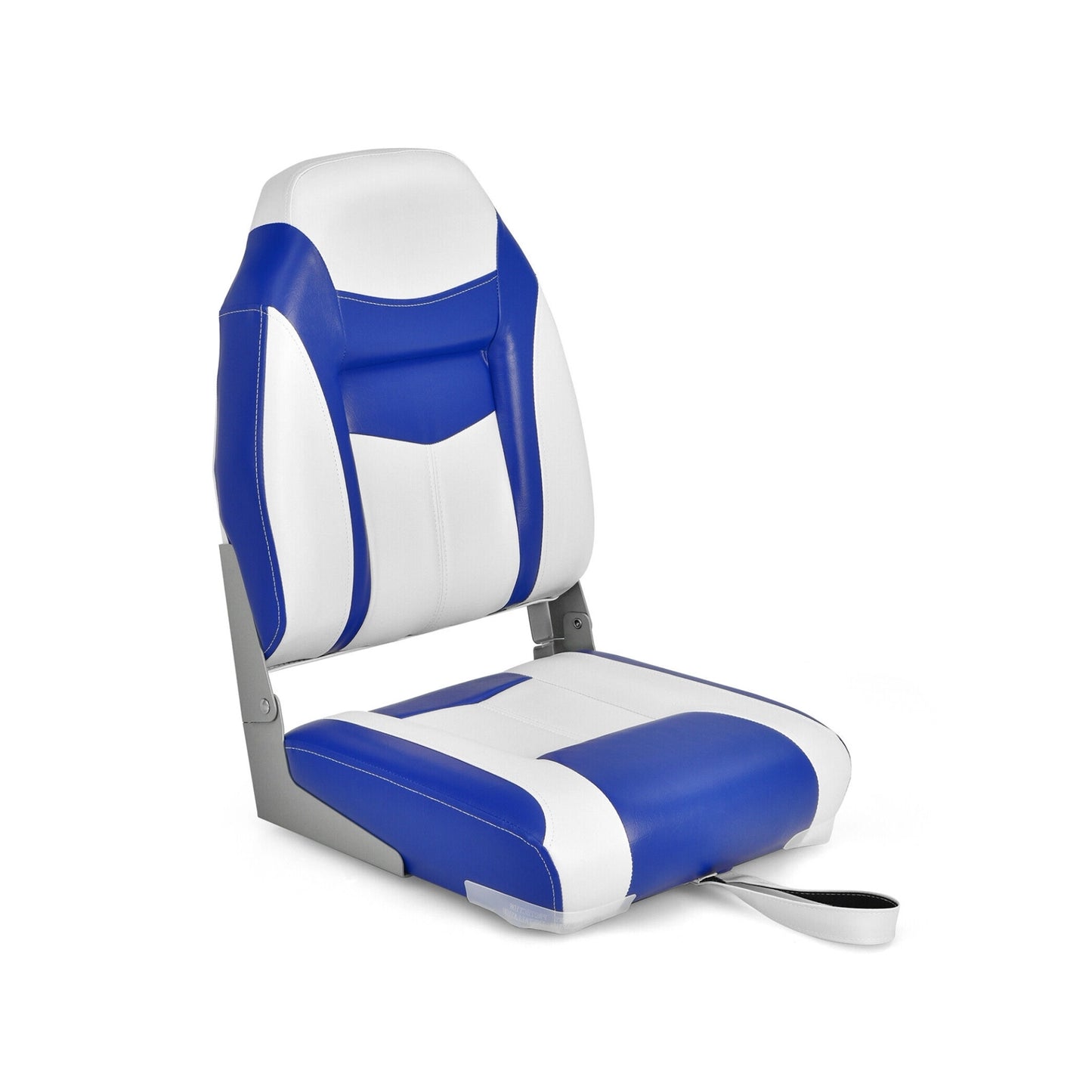 High Back Folding Boat Seats with Blue White Sponge Cushion and Flexible Hinges-Blue Kids Crystal