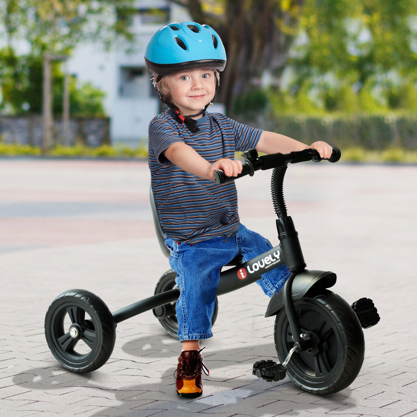 3-in-1 Baby Bike - Easy Ride Toddler Trike for Indoor/Outdoor Activities, Perfect Tricycle for Learning Kids Crystal