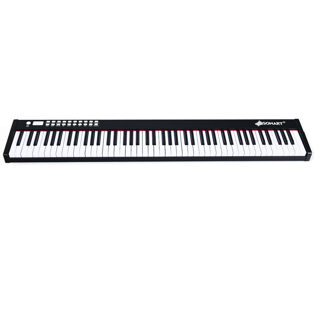 88-Key Portable Full-Size Semi-weighted Digital Piano Keyboard-Black Kids Crystal