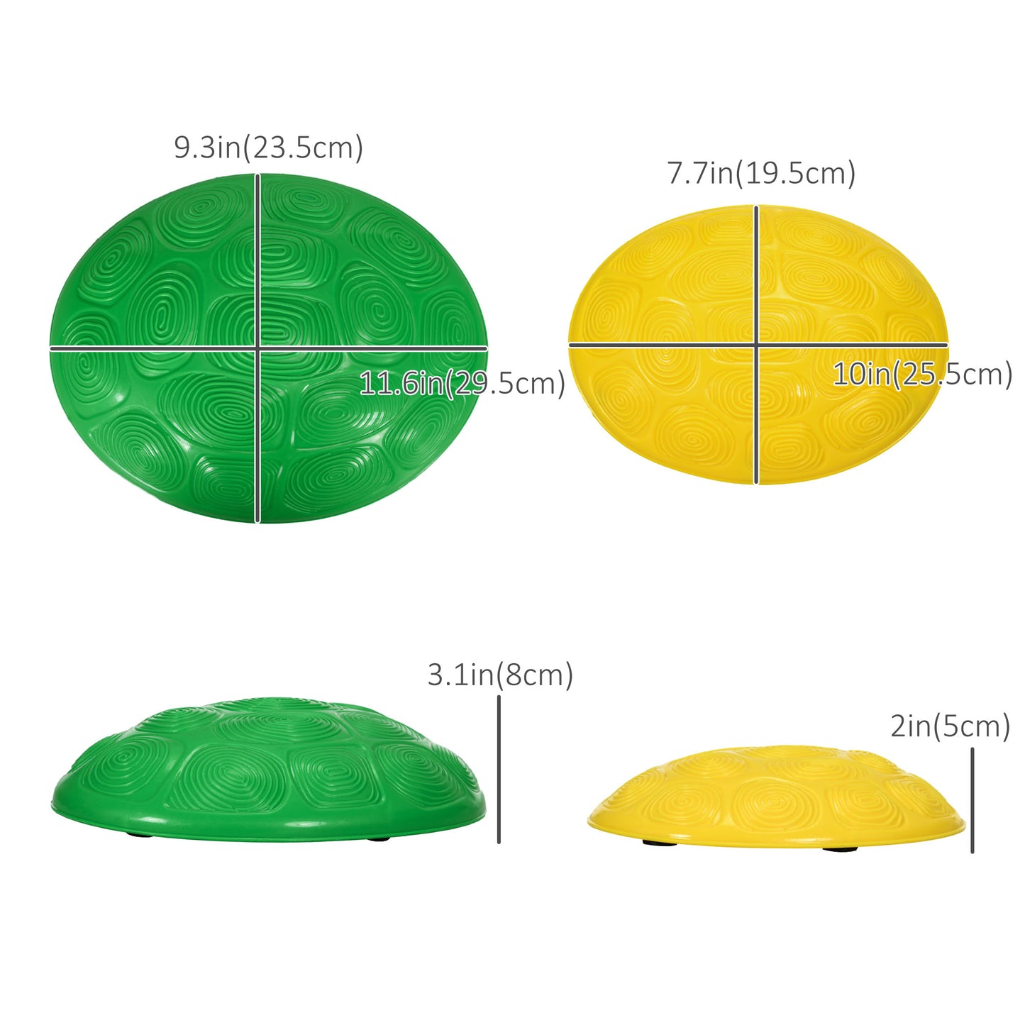12pc Kids Turtle Shell Design Balance Stepping Stones with Anti-slip Mat Stackable for Ages 3-8 Kids Crystal