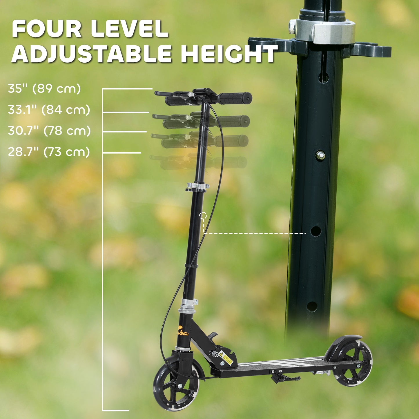Scooter for Kids Ages 3-8 with Light Up Wheels, Adjustable Handlebar, Rear Brake & Handbrake for Girls and Boys, Black Kids Crystal