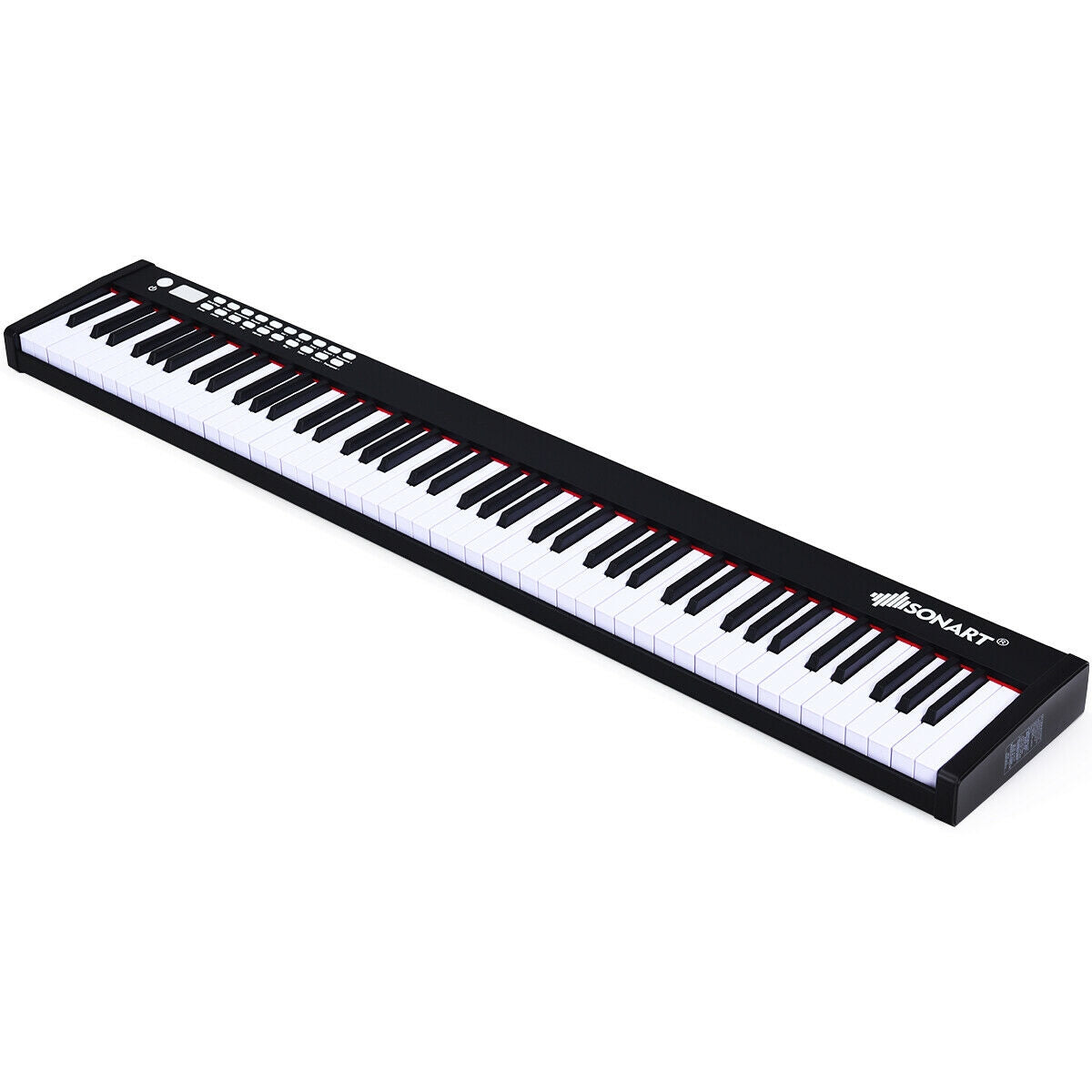 88-Key Portable Full-Size Semi-weighted Digital Piano Keyboard-Black Kids Crystal
