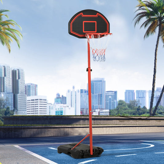 Basketball Stand 6 Level Adjustable Basketball Hoop Backboard w/ Wheels For Kids Adults Kids Crystal