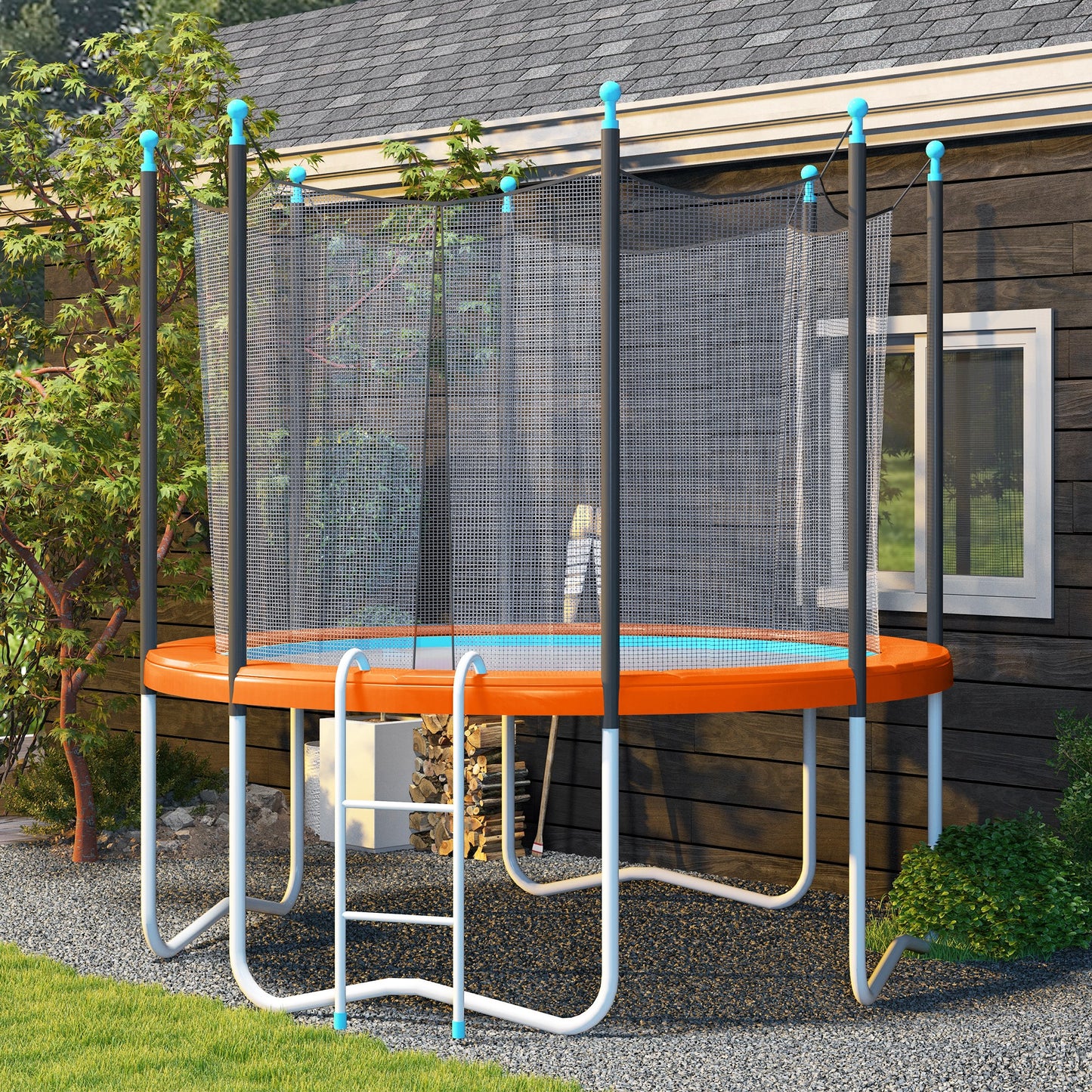 14ft Trampoline Safety Pad Replacement Bounce Mat Cover Jump Exercise Fitness Accessory Light Orange Kids Crystal