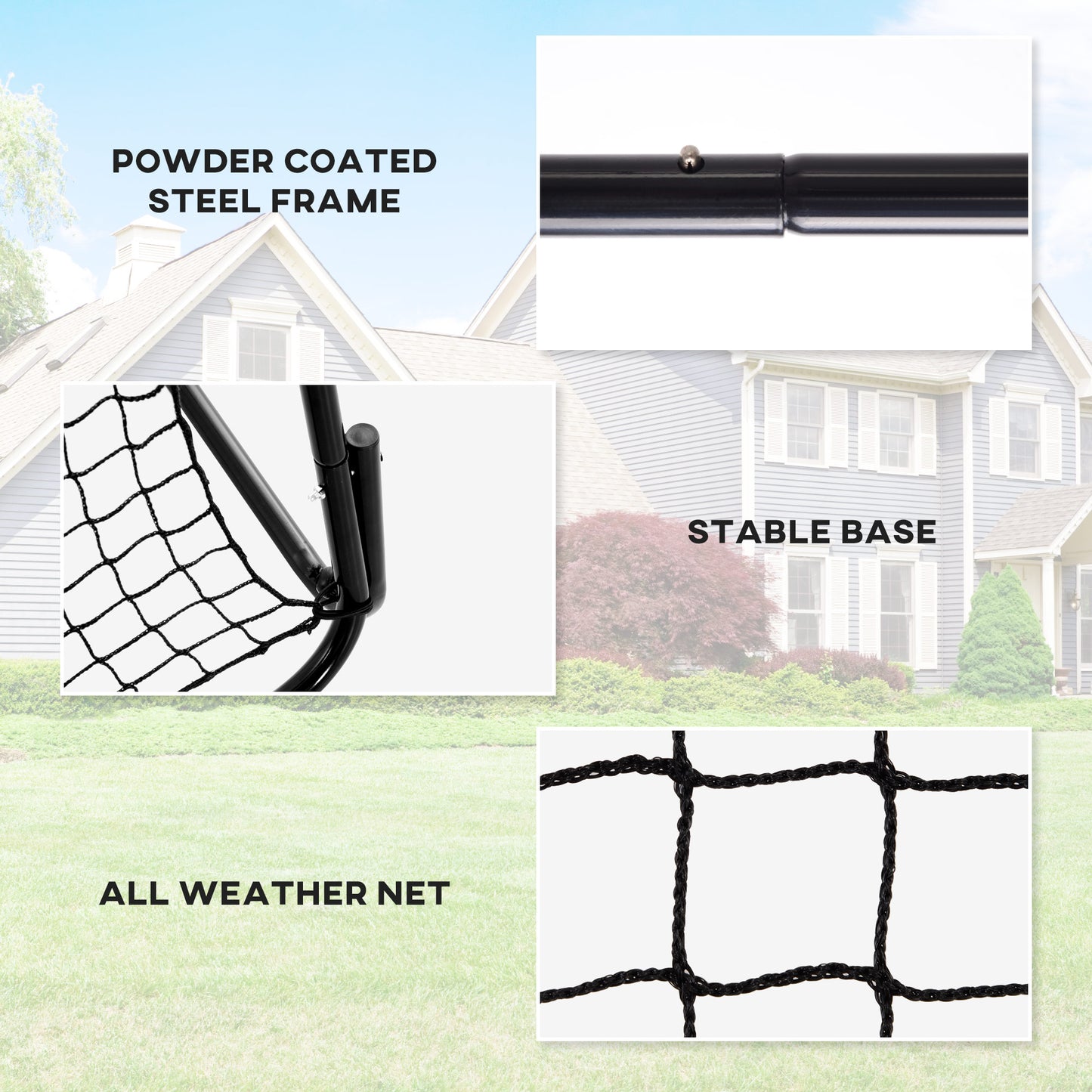 8' x 6' Soccer Rebounder Net with 5 Adjustable Angles for Backyard Park Training Practice Kids Crystal