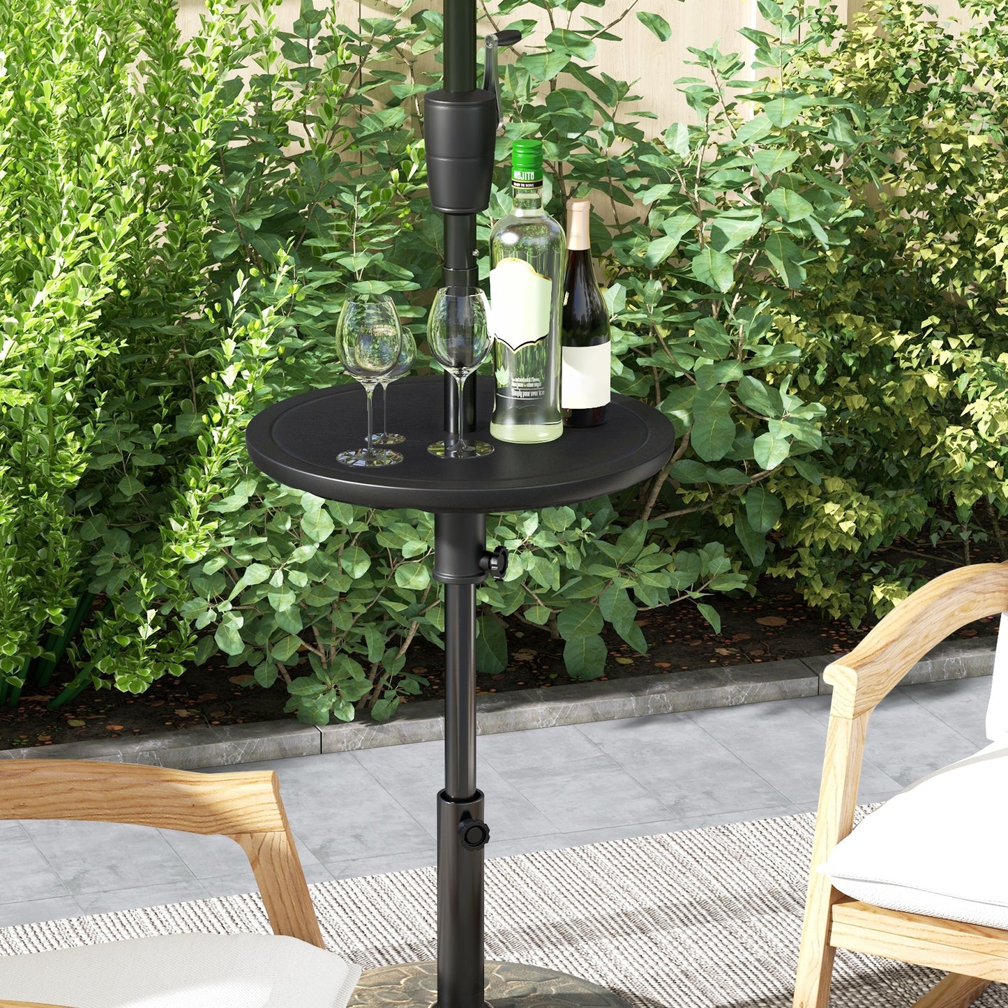 20 Inches Outdoor Adjustable Umbrella Table with 1.5 Inches Umbrella Hole Kids Crystal