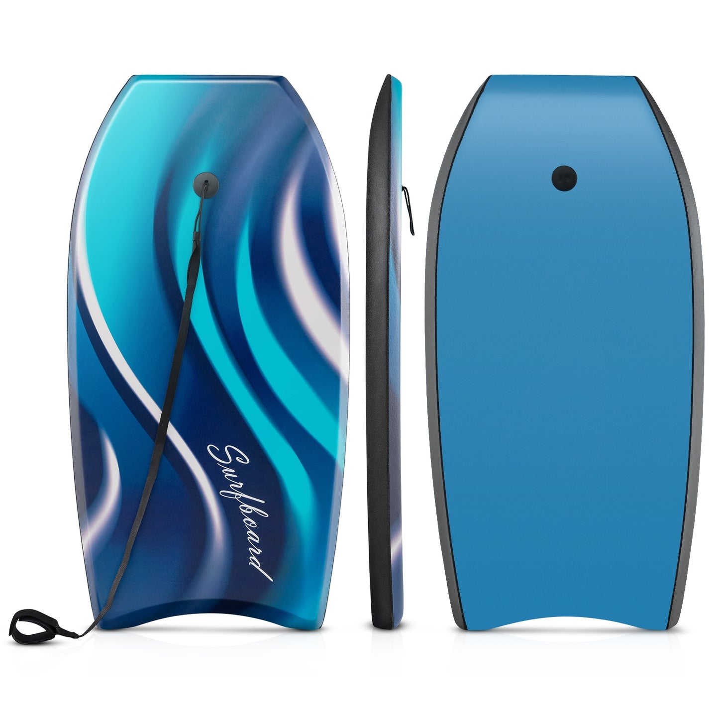 33/37/41 Inches Lightweight Body Board Boogie Board with EPS Core XPE Deck HDPE Bottom-S Kids Crystal