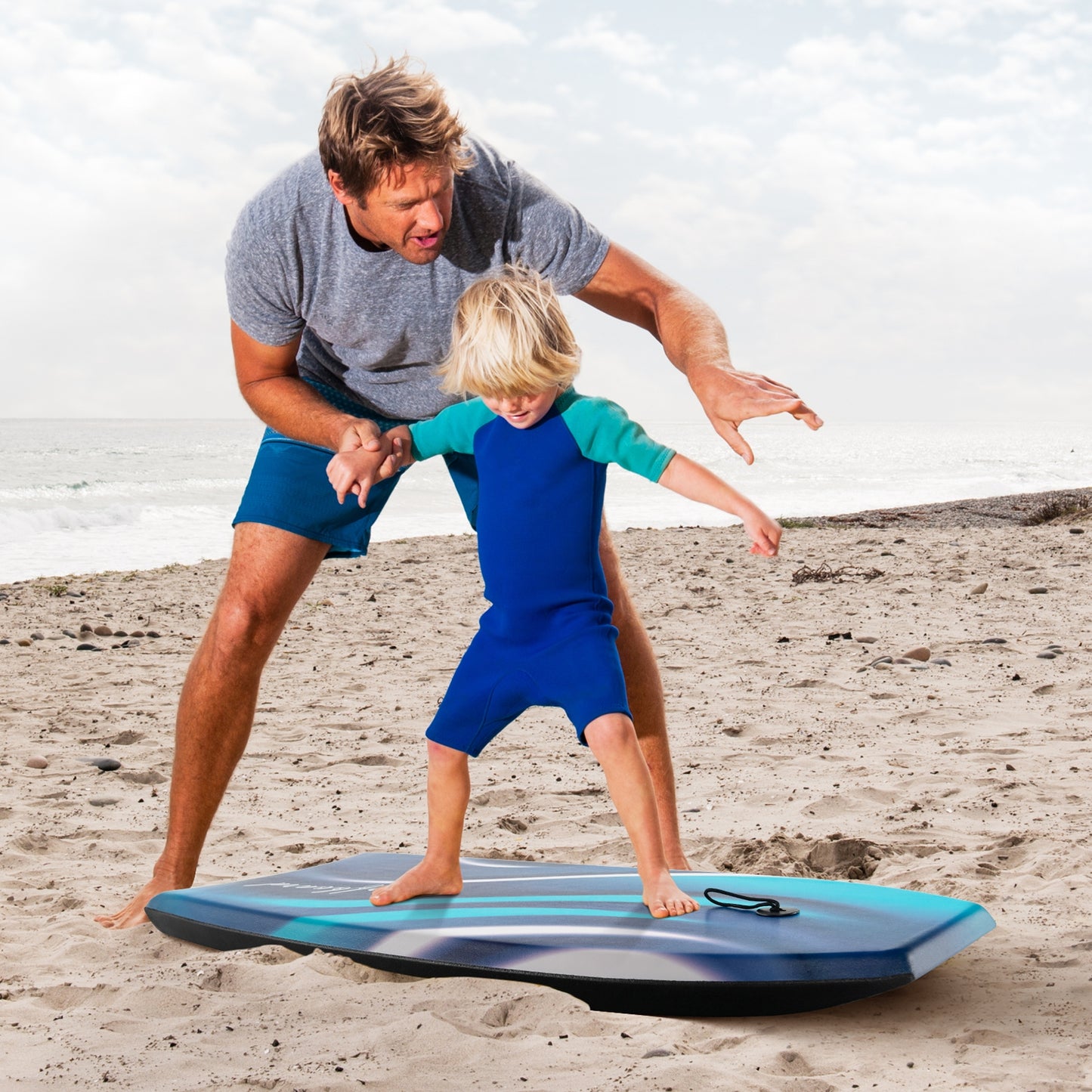 33/37/41 Inches Lightweight Body Board Boogie Board with EPS Core XPE Deck HDPE Bottom-S Kids Crystal