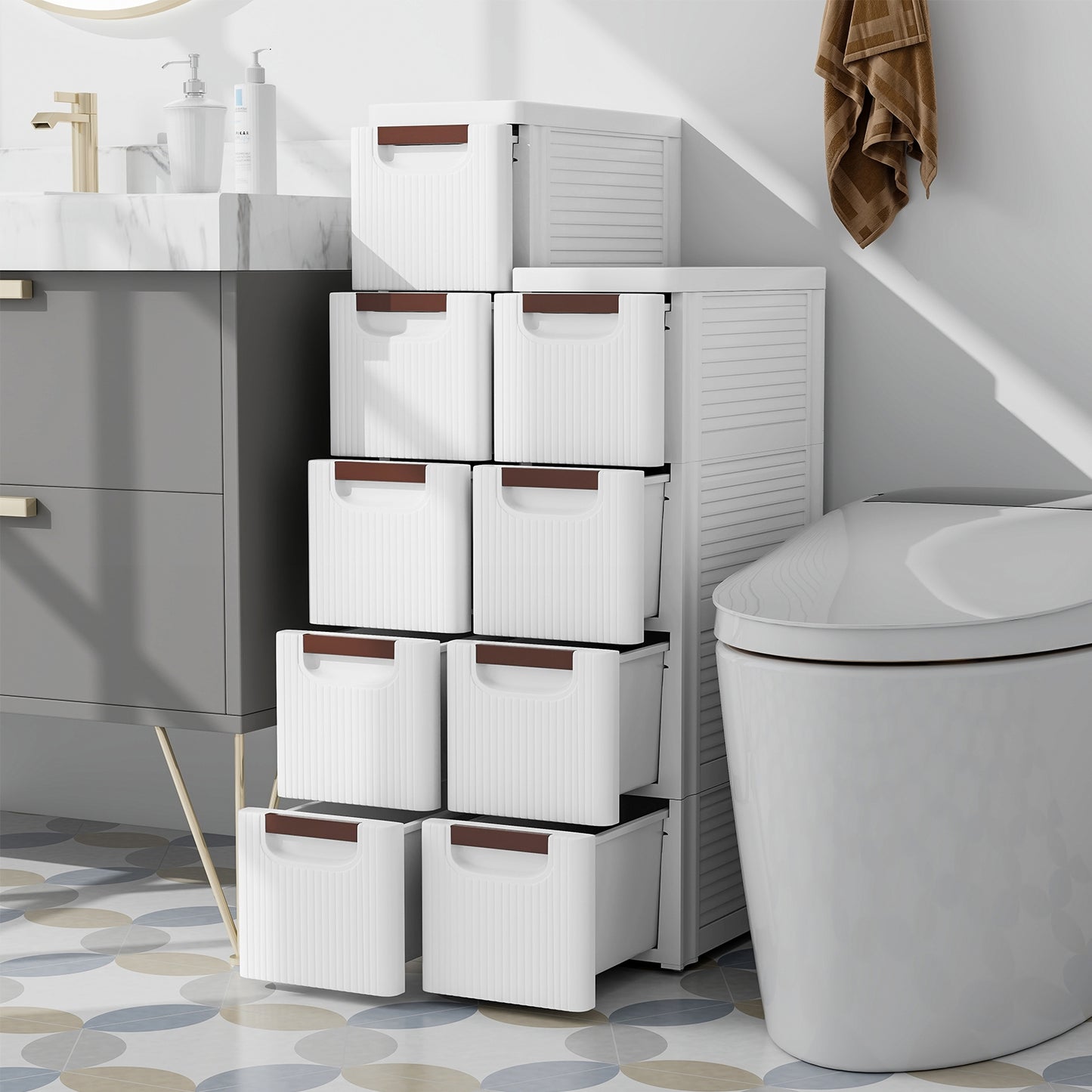 3/4/5/6-Drawer Rolling Organizer Unit Narrow Storage Cabinet with Built-In Wheels for Small Space-4-Drawer Kids Crystal