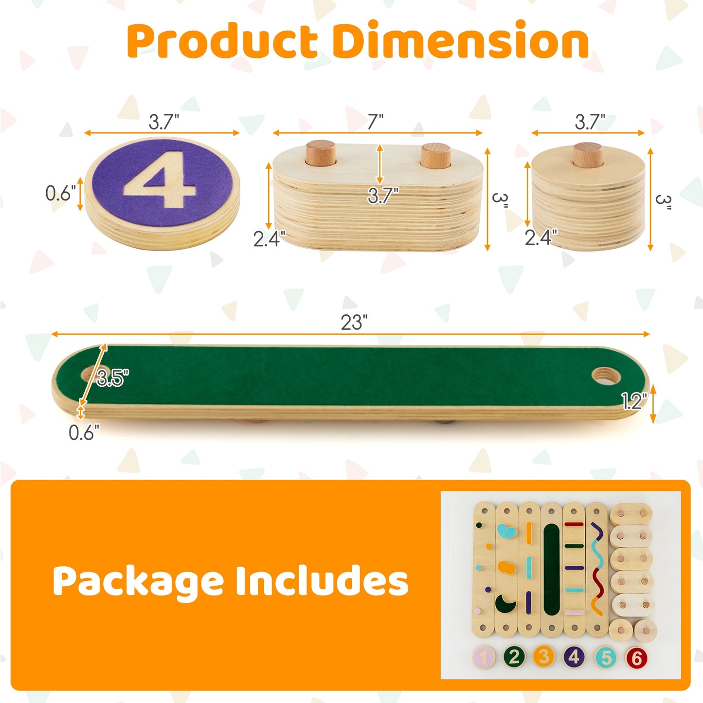 Montessori Balance Beam Set Wooden Balance Boards with Stepping Stones Kids Crystal