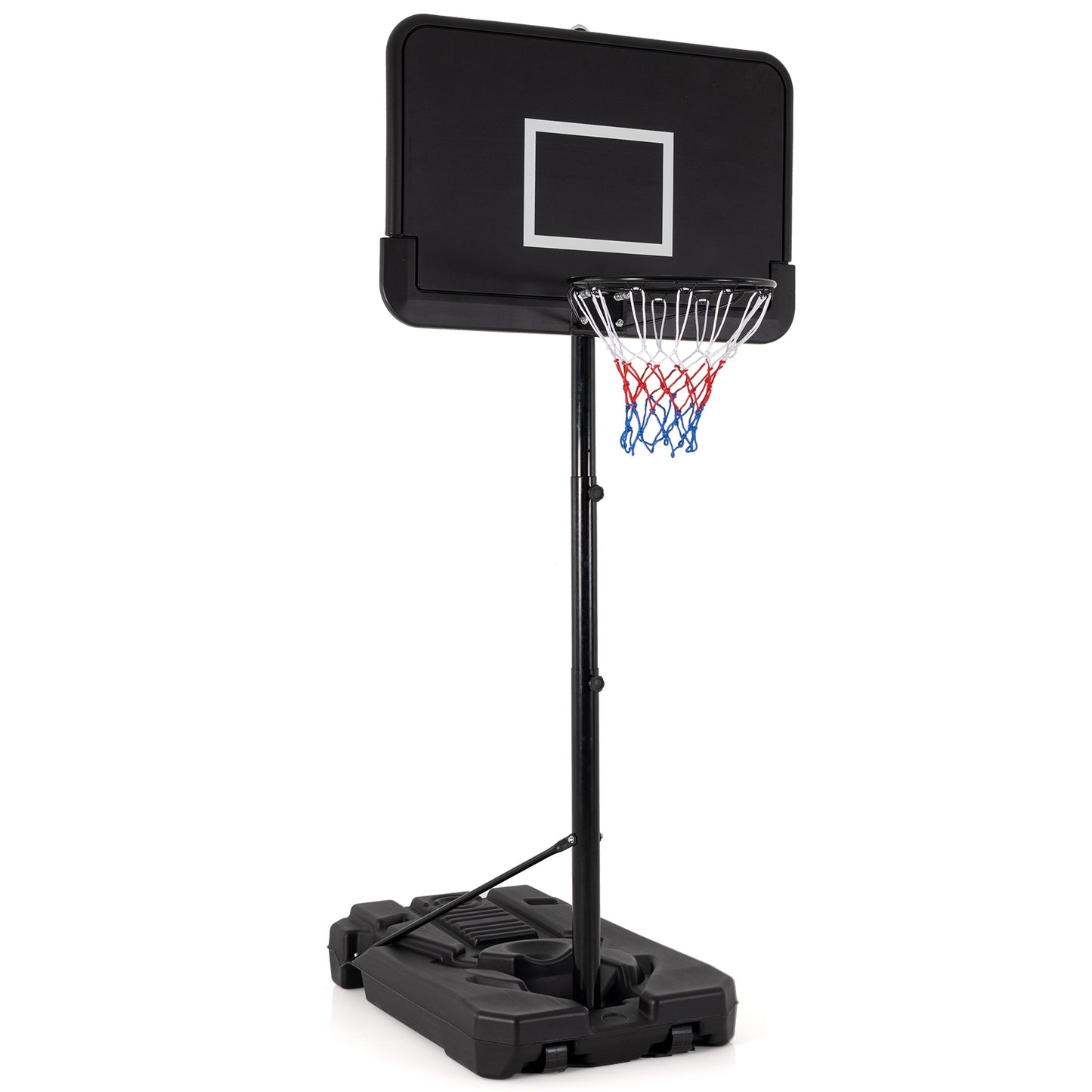 6.5-10 FT Adjustable Portable Basketball Hoop with 44 Inch Shatterproof Backboard and Fillable Base Kids Crystal