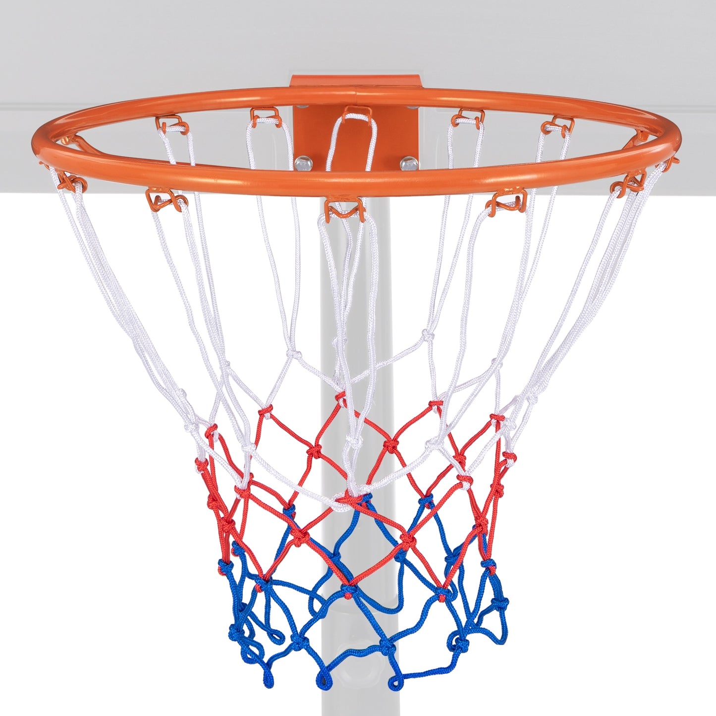 15 Inch Basketball Rim Goal Replacement with All Weather Net and Mounting Hardware-Orange Kids Crystal