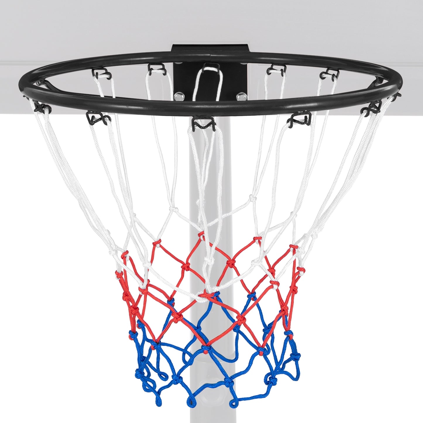 15 Inch Basketball Rim Goal Replacement with All Weather Net and Mounting Hardware-Black Kids Crystal