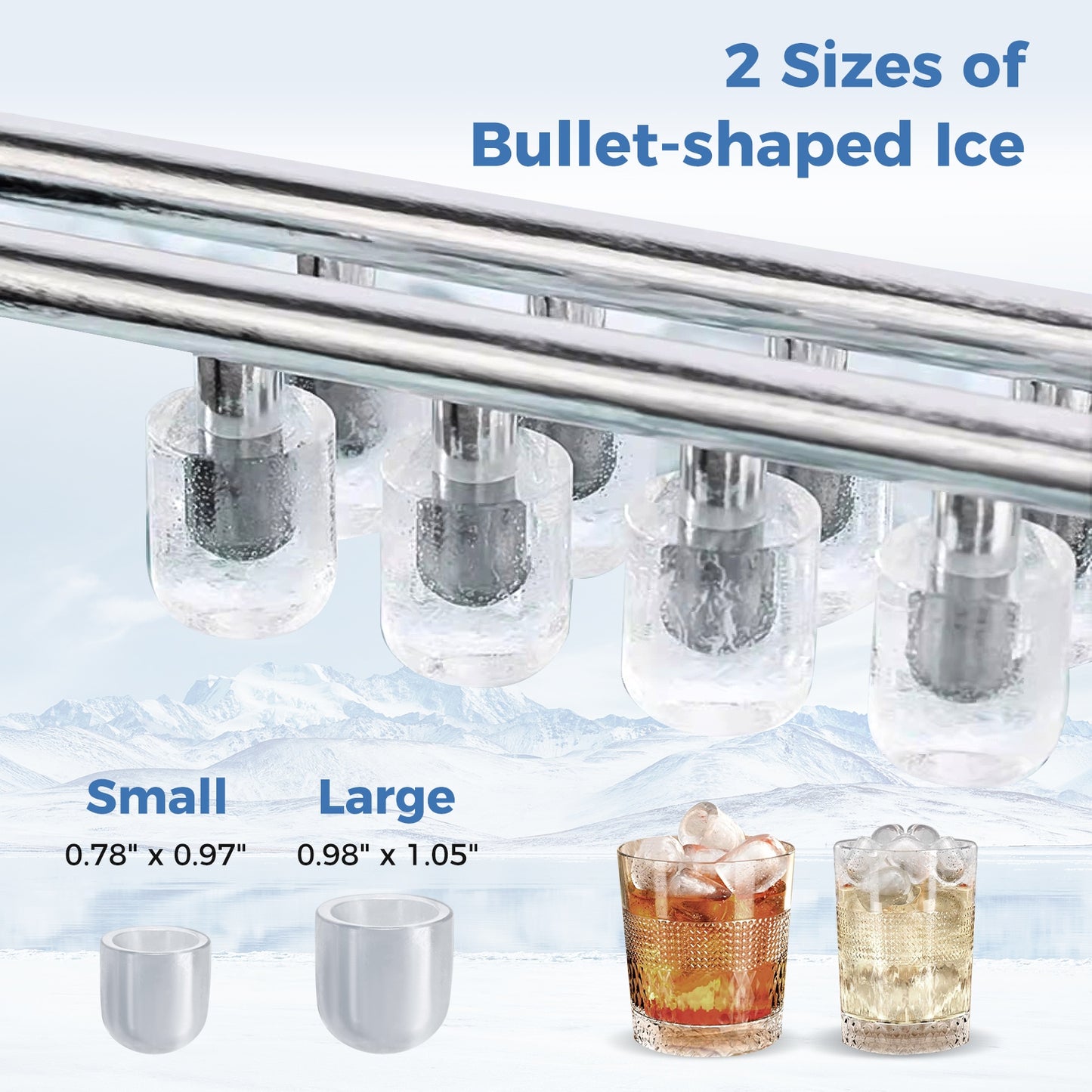Ice Maker Countertop with Self-Cleaning for Home Kitchen Office Party-Silver Kids Crystal