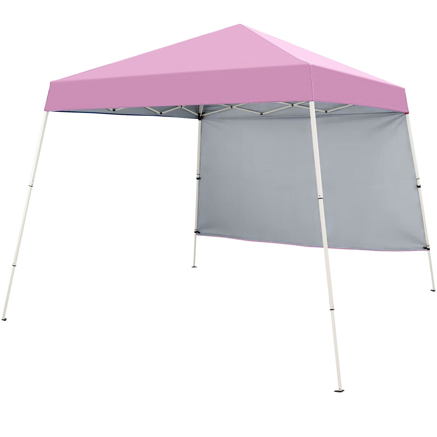 8 X 8 Feet Pop up Canopy Tent with 1 Sidewall and Portable Backpack-Pink Kids Crystal