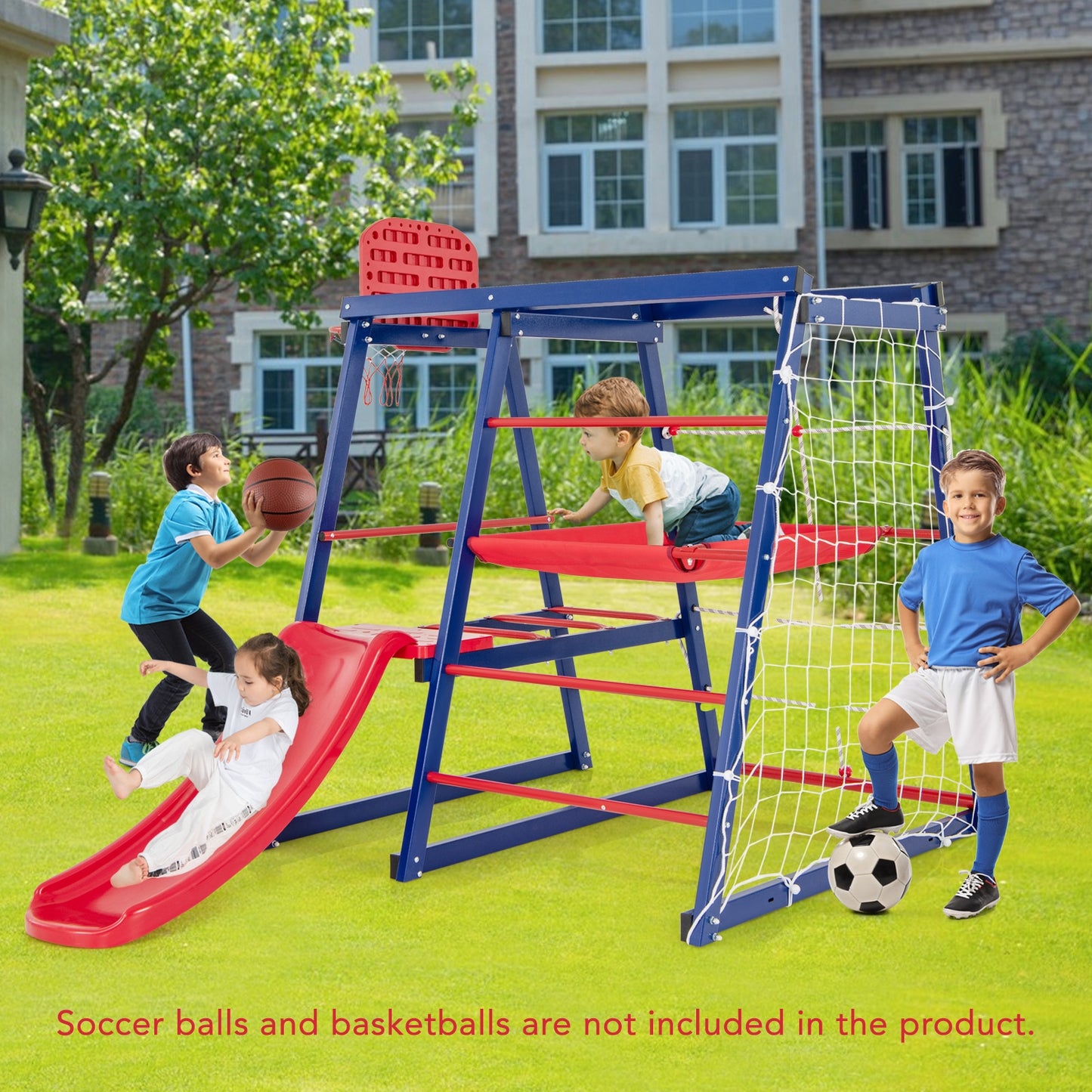 7-In-1 Metal Toddler Climbing Toys for 3-7 Years Old Kids Crystal