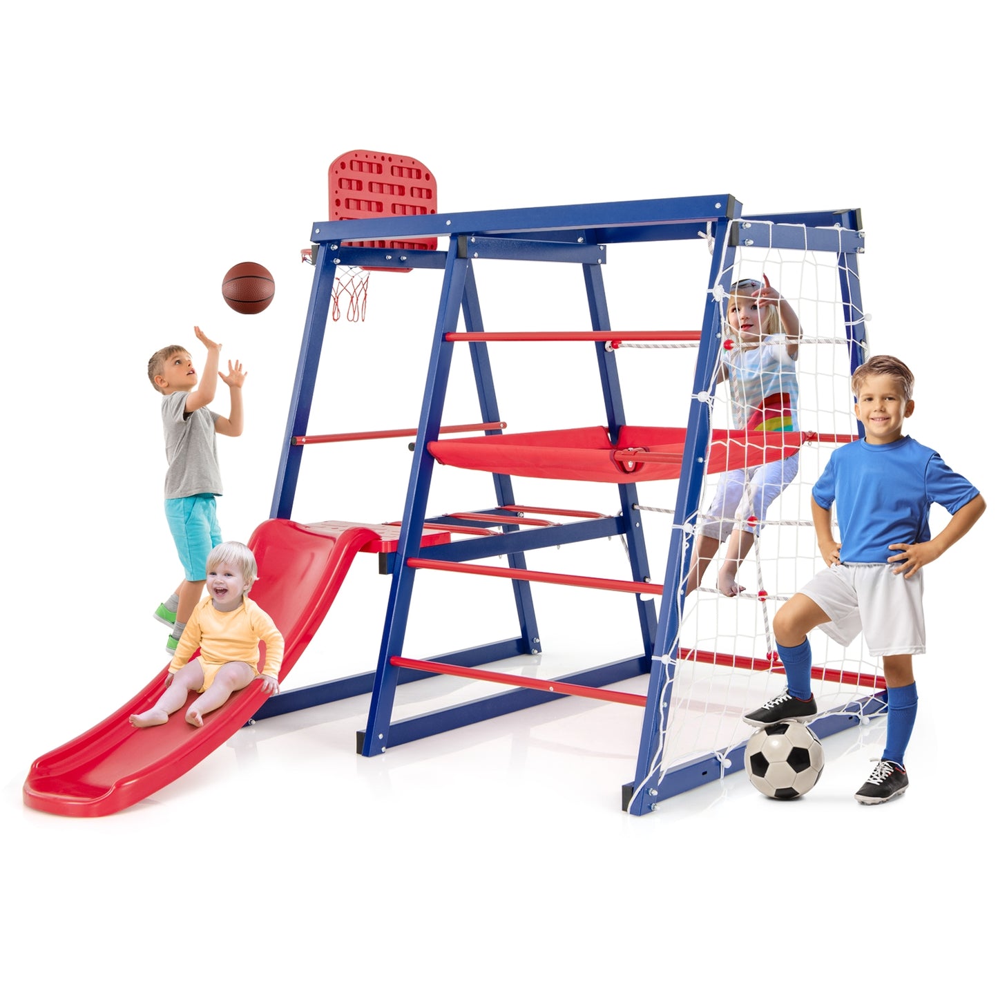 7-In-1 Metal Toddler Climbing Toys for 3-7 Years Old Kids Crystal