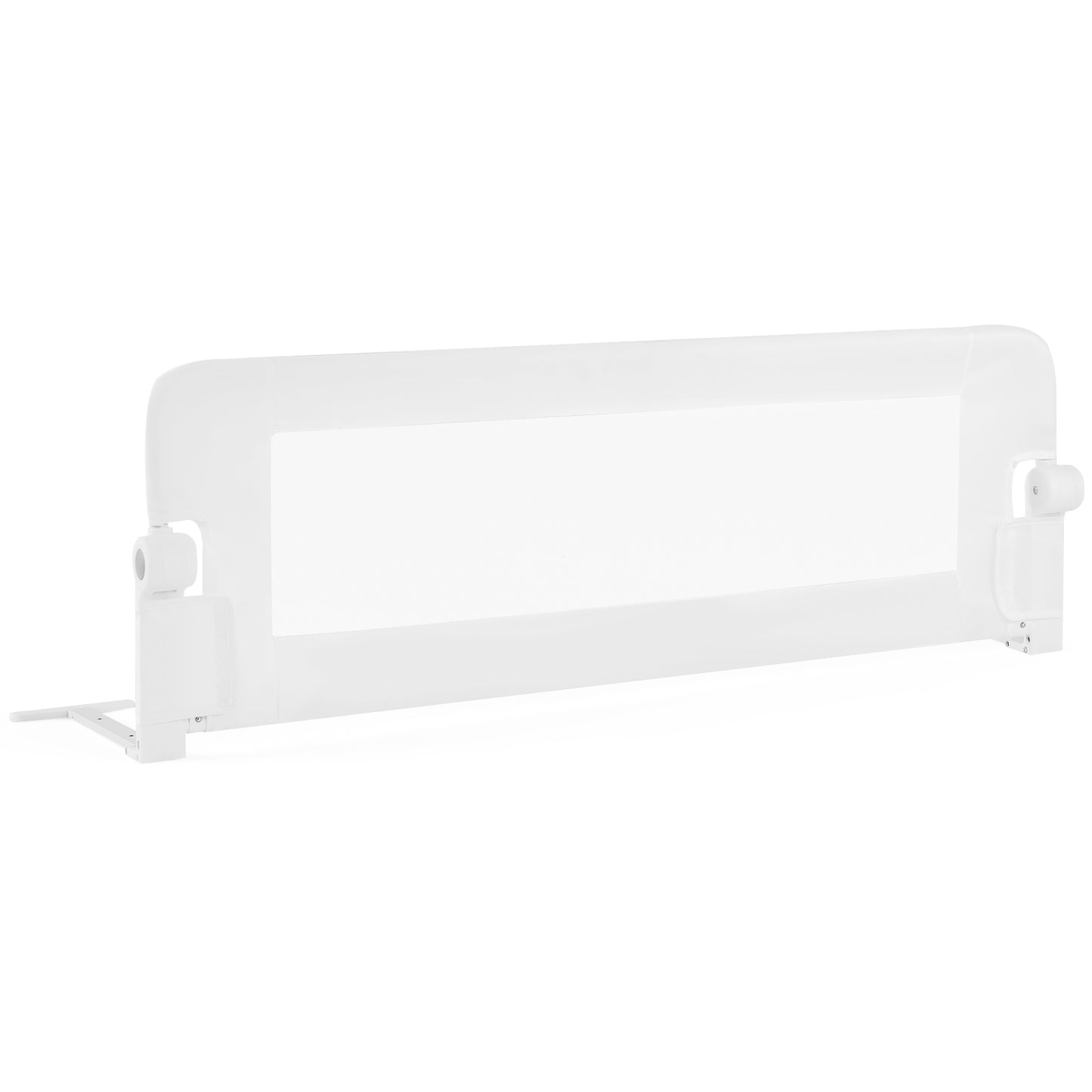 Foldable Bed Rail Swing Down Baby Bed Guard Rail-White Kids Crystal