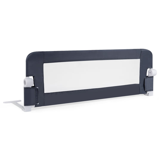 Foldable Bed Rail Swing Down Baby Bed Guard Rail-Gray Kids Crystal