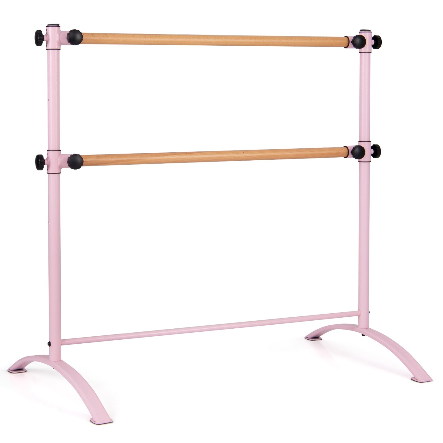 4 Foot Portable Freestanding Double Ballet Barre-Pink Kids Crystal