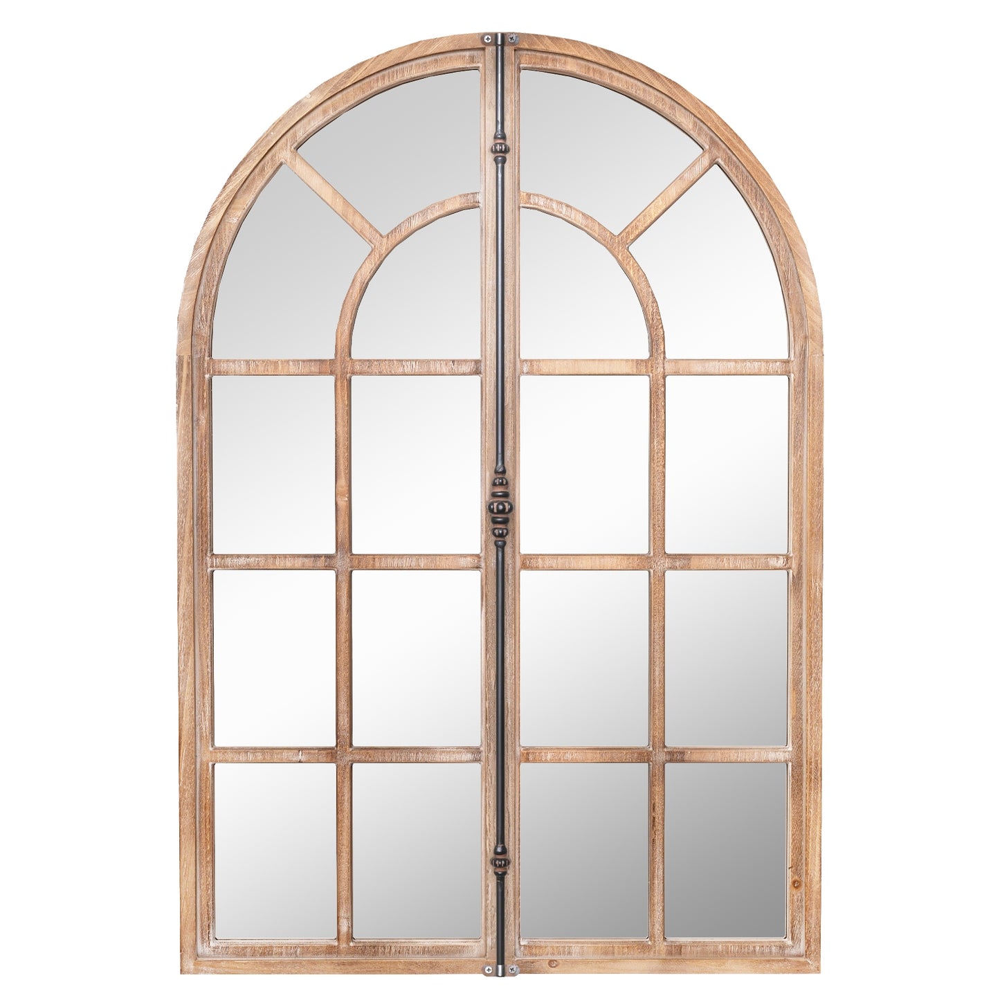 Arched Window Pane Farmhouse Wall Mounted Decorative Mirror-Nature Kids Crystal
