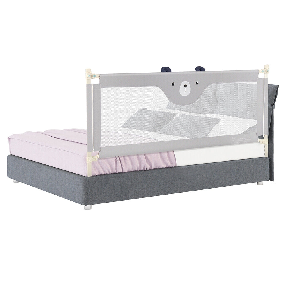 Vertical Lifting Baby Bedrail Guard with Double Safety Child Lock Kids Crystal