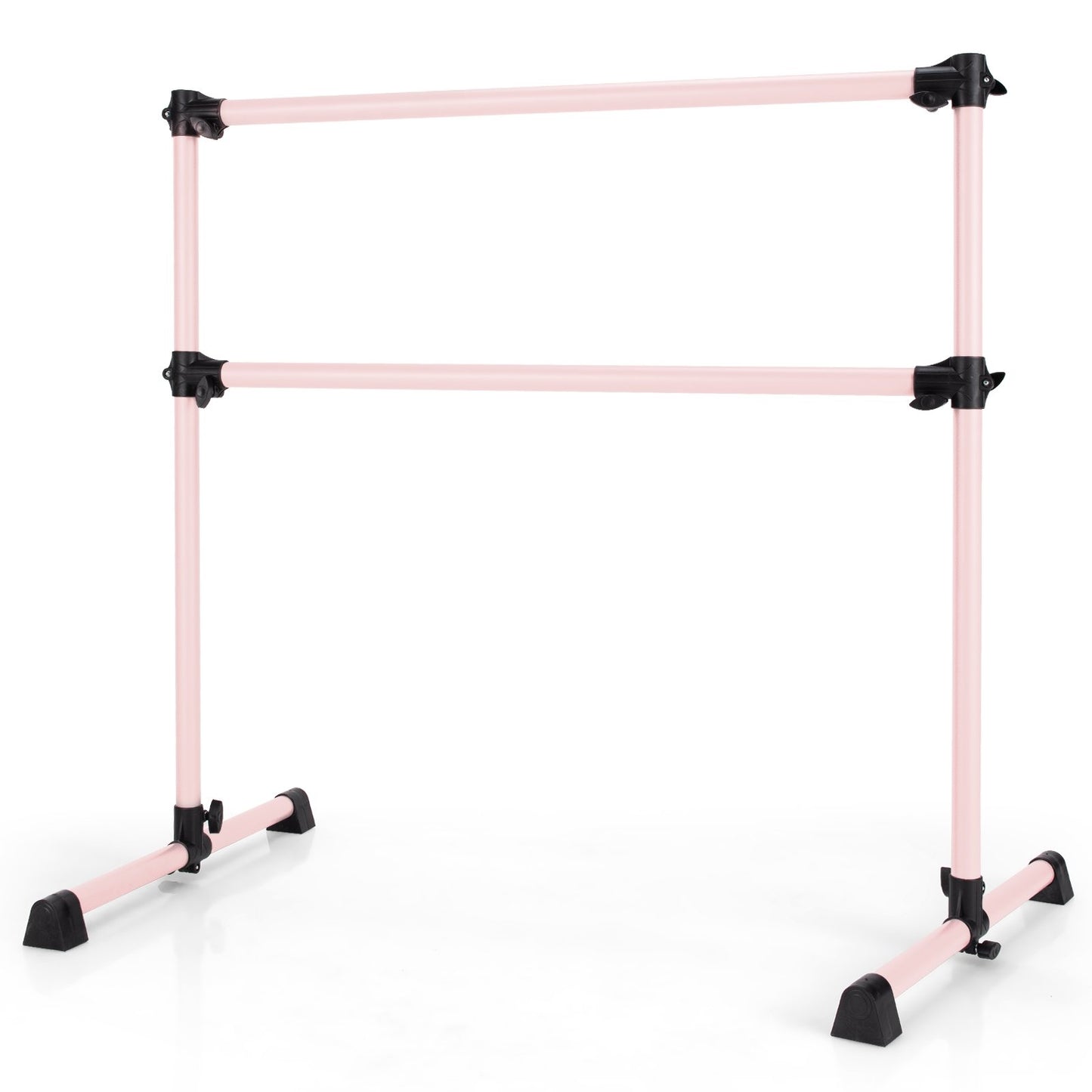 4 Feet Double Ballet Barre Bar with Adjustable Height-Pink Kids Crystal