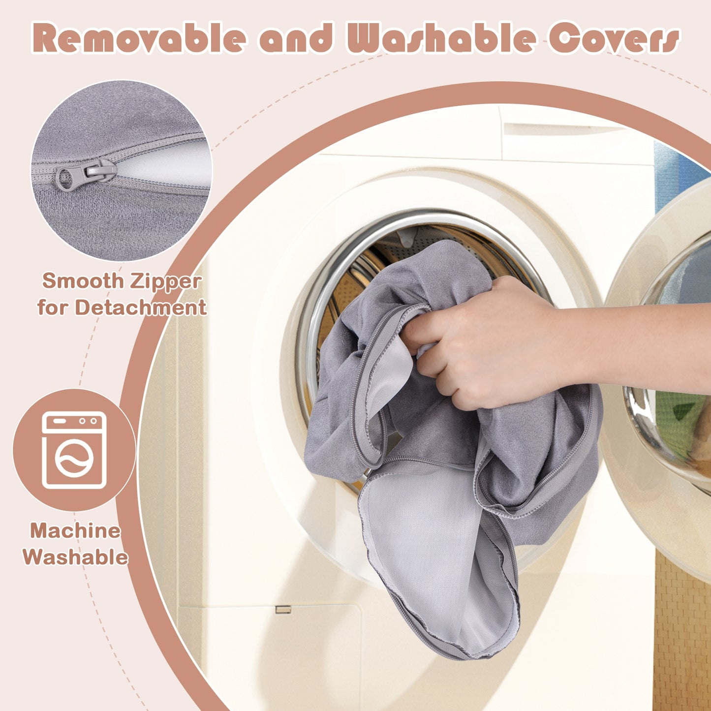 8-Piece Modular Kids Play Couch with Comfy Suede Fabric-Gray Kids Crystal