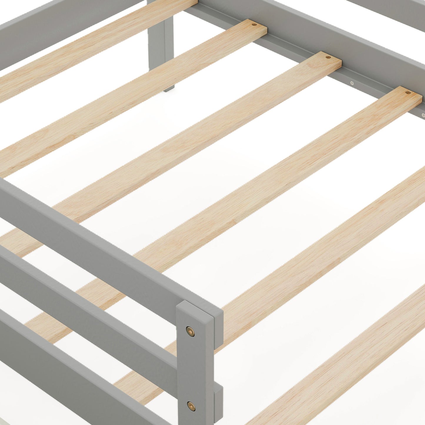 Kids Twin Size Bed with 2 Drawers Solid Wood Bed with Blackboard-Gray Kids Crystal