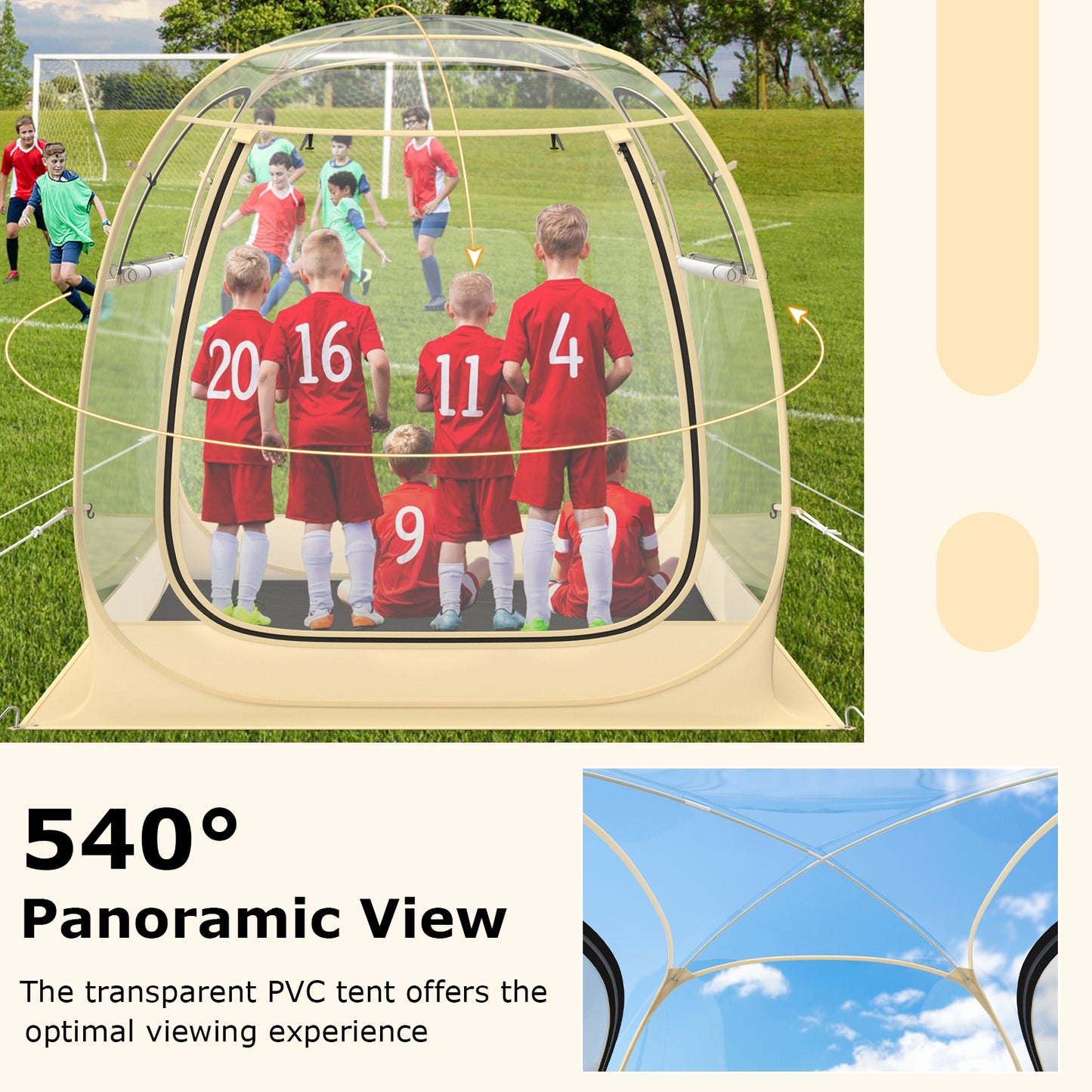 Instant Pop up Sports Tent with Carrying Bag and Floor Mat for 1-2/5-6 People-M Kids Crystal