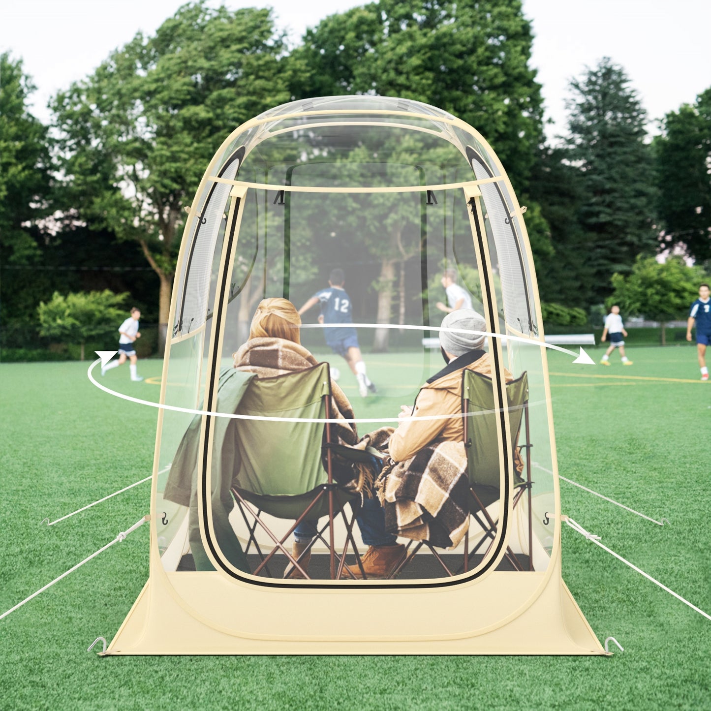 Instant Pop up Sports Tent with Carrying Bag and Floor Mat for 1-2/5-6 People-S Kids Crystal