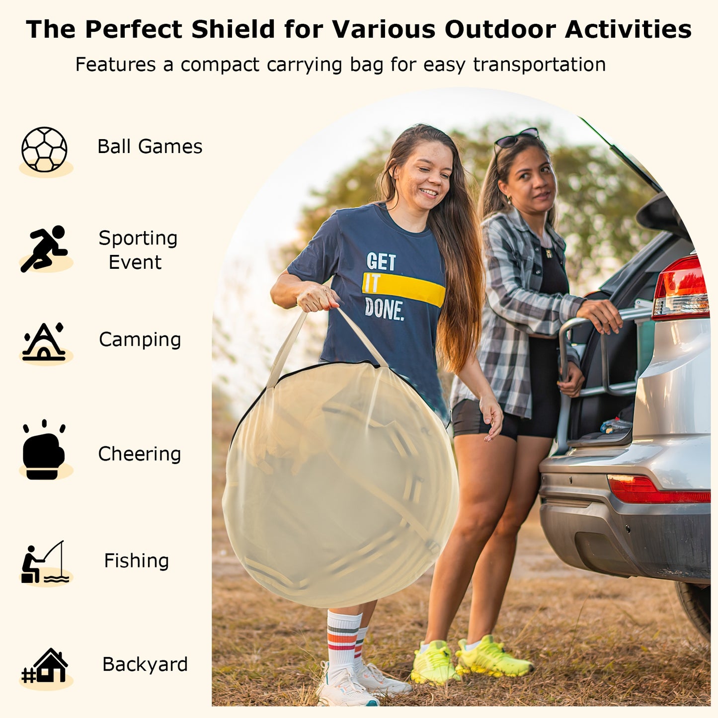 Instant Pop up Sports Tent with Carrying Bag and Floor Mat for 1-2/5-6 People-S Kids Crystal