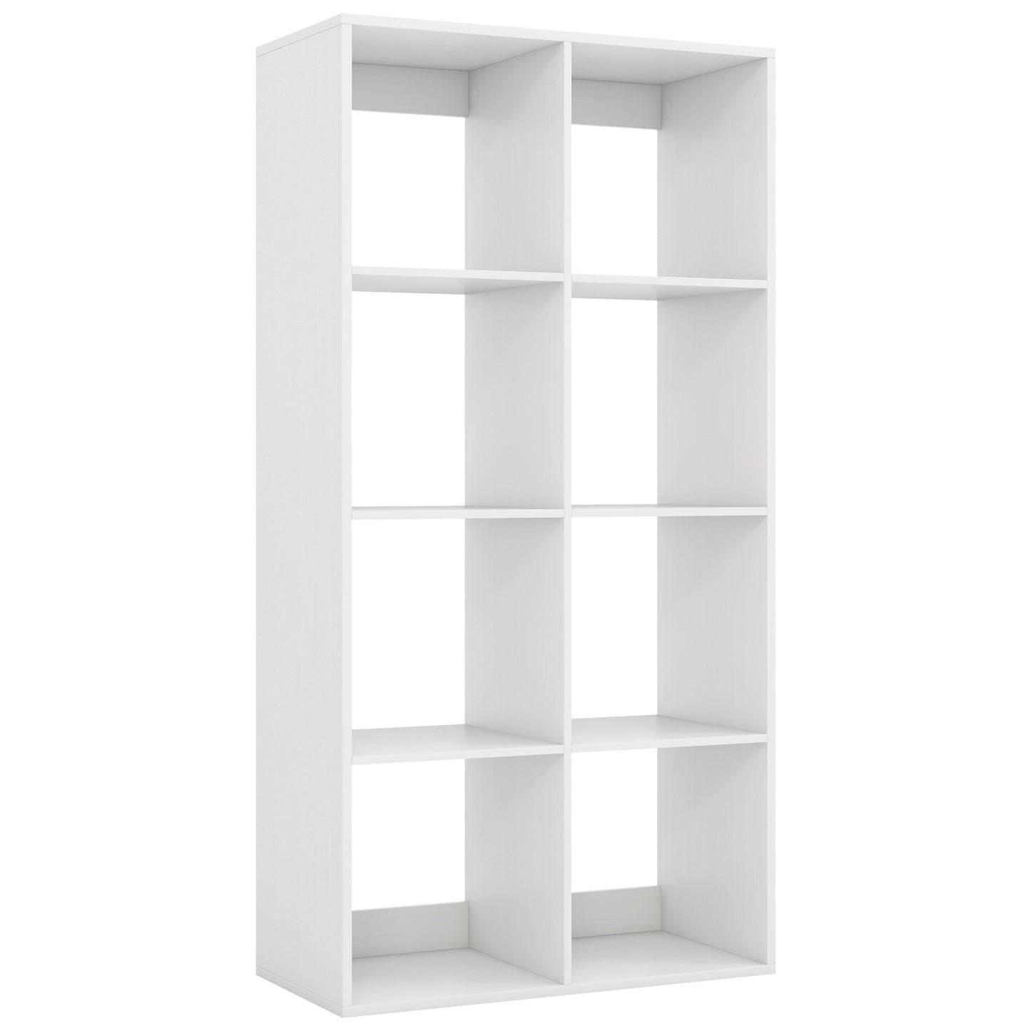8 Cube Bookshelf with Back Guardrail for Living Room Bedroom-White Kids Crystal
