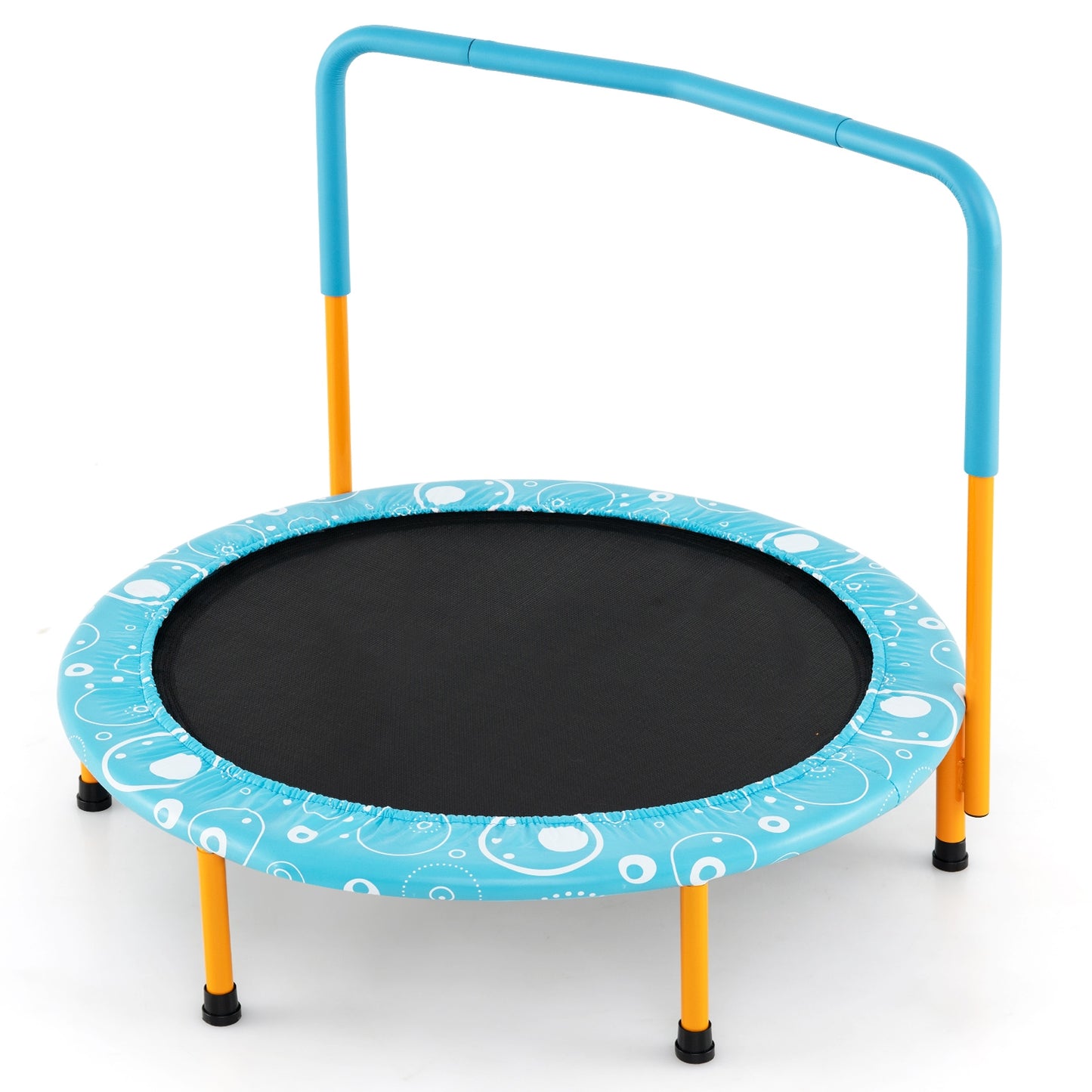 36 Inch Kids Trampoline Mini Rebounder with Full Covered Handrail-Orange Kids Crystal