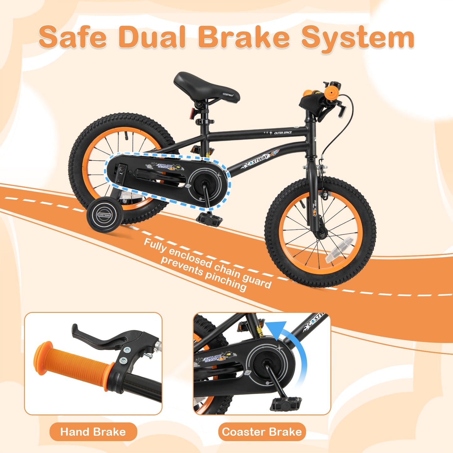 14-Inch Kids Bike Sport Bicycle for 3-5 Years Old with Adjustable Seat-14 inches Kids Crystal