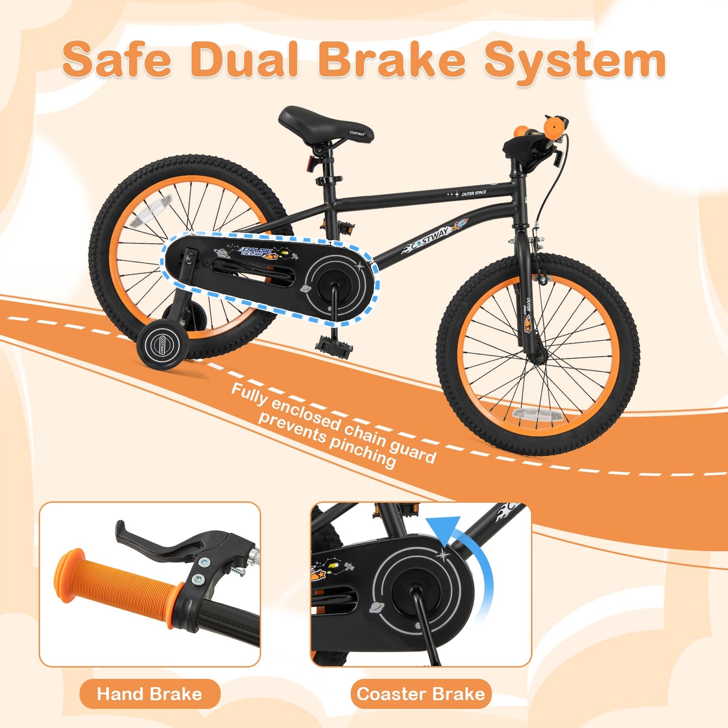 18-Inch Kids Bike Sport Bicycle for 4-8 Years Old with Adjustable Seat-18 inches Kids Crystal