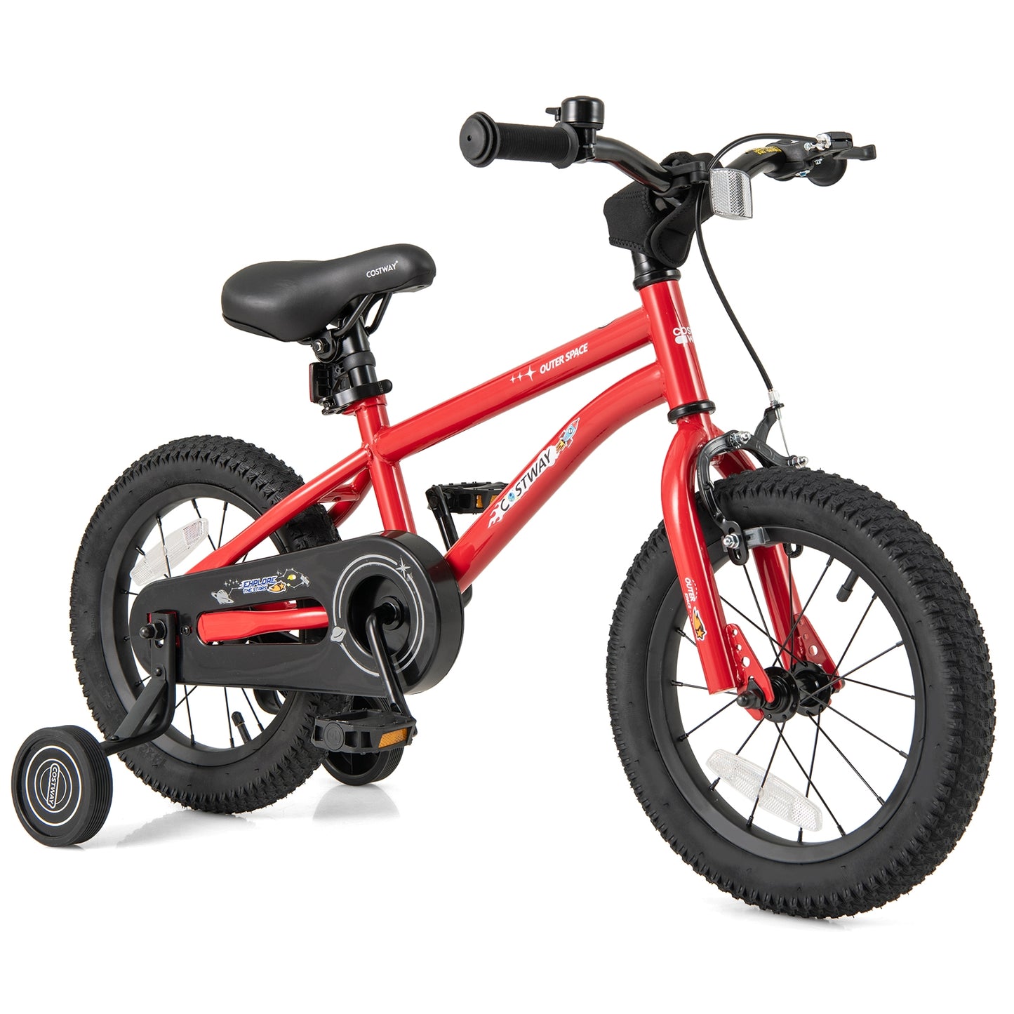 14-Inch Kids Bike Ages 3-8 with Handbrake and Coaster Brake and Bell Ring-14 inches Kids Crystal