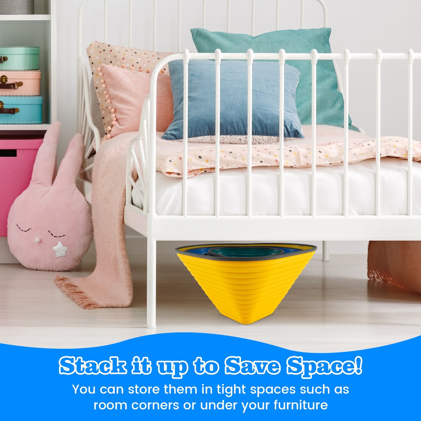 11 Pieces Kids Stepping Stones Stackable Balance Blocks Indoor Outdoor-Multicolor Kids Crystal