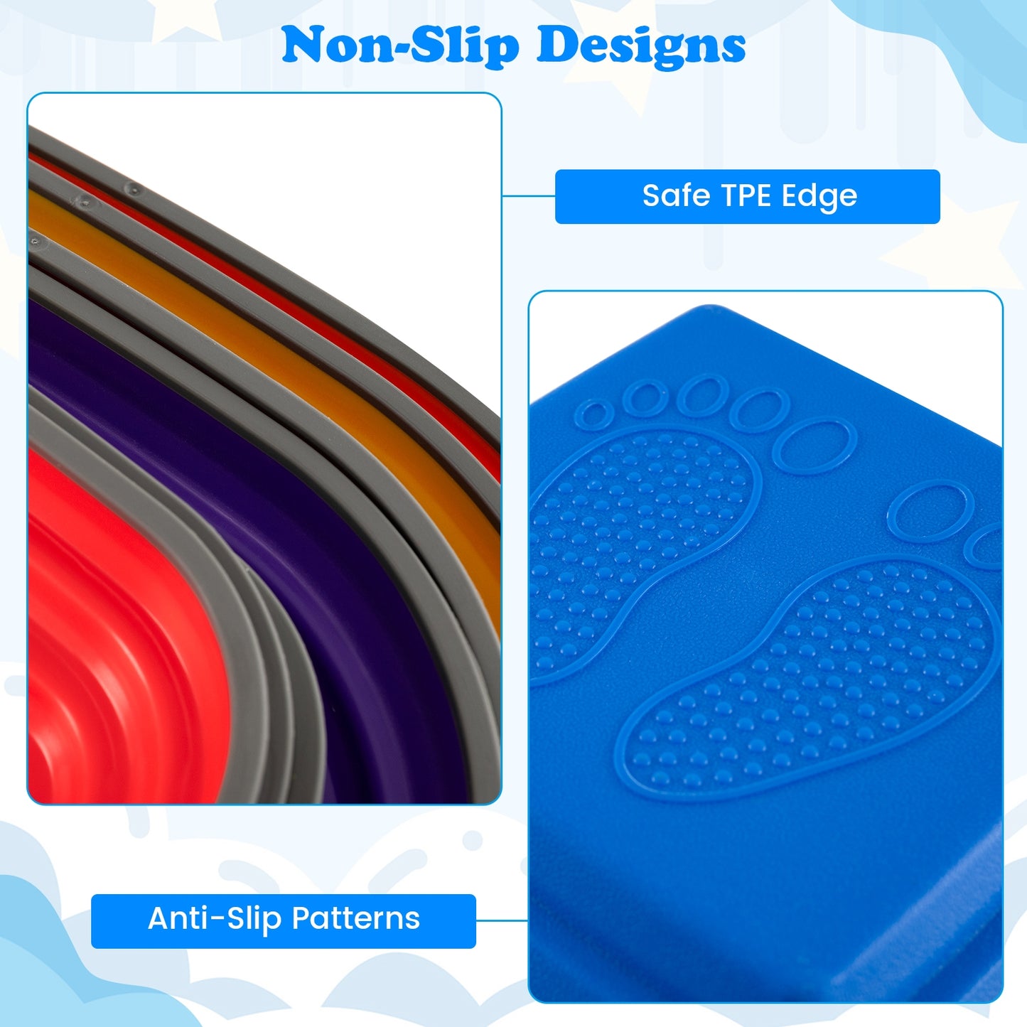 11 Pieces Kids Stepping Stone Square Stackable Indoor Outdoor-Multicolor Kids Crystal